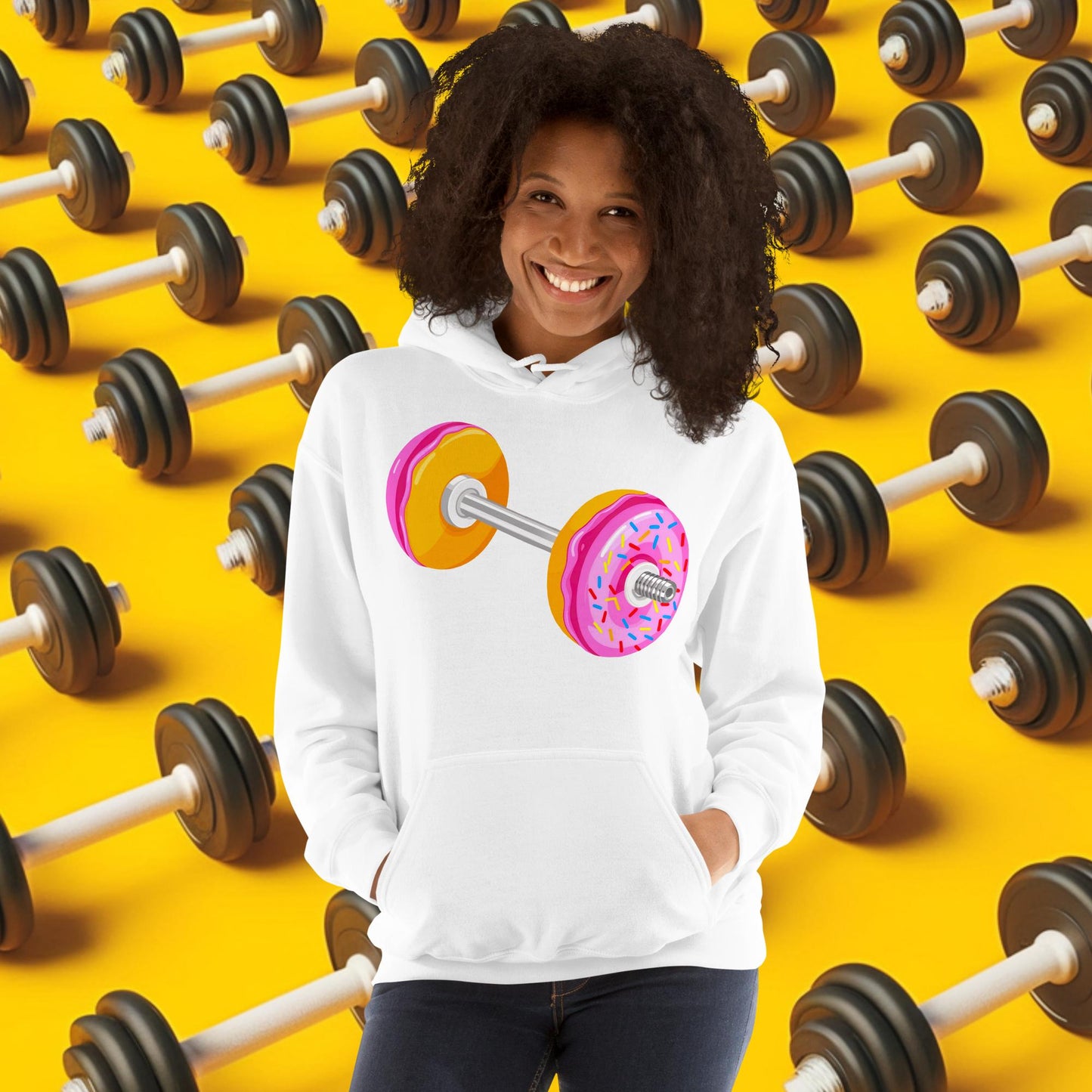 Donut Dumbbell Donuts Barbell Funny Bulk Diet Gym Workout Fitness Bodybuilding Unisex Hoodie Next Cult Brand