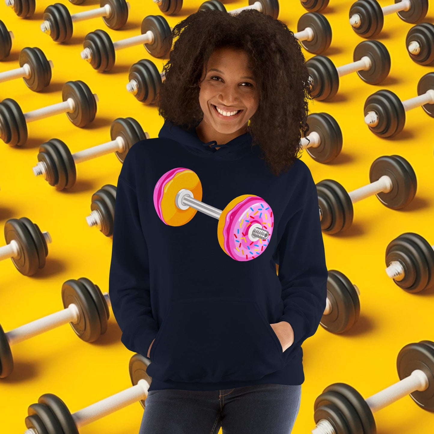 Donut Dumbbell Donuts Barbell Funny Bulk Diet Gym Workout Fitness Bodybuilding Unisex Hoodie Next Cult Brand