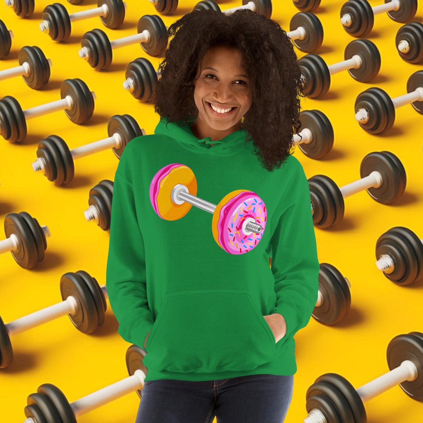 Donut Dumbbell Donuts Barbell Funny Bulk Diet Gym Workout Fitness Bodybuilding Unisex Hoodie Next Cult Brand