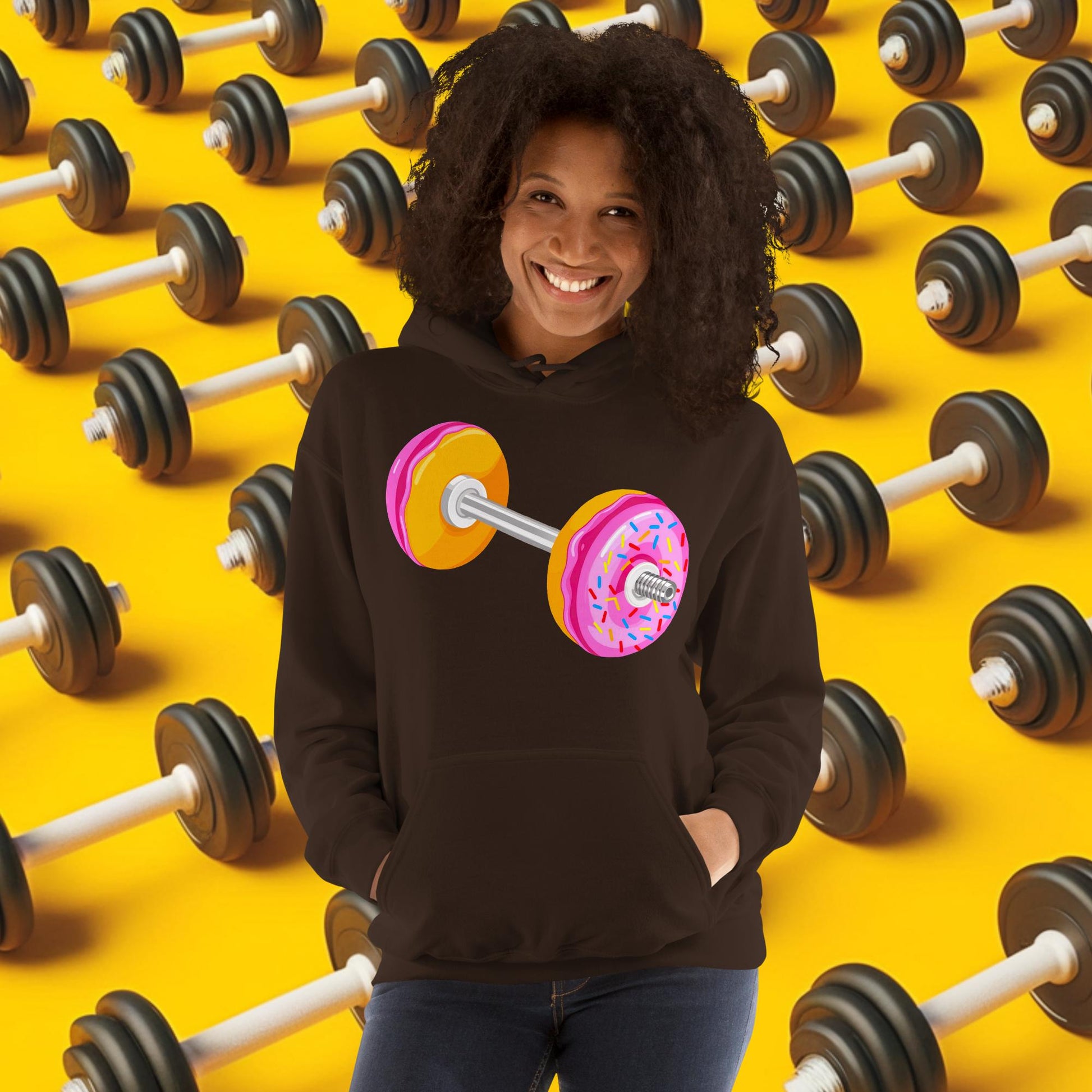 Donut Dumbbell Donuts Barbell Funny Bulk Diet Gym Workout Fitness Bodybuilding Unisex Hoodie Next Cult Brand