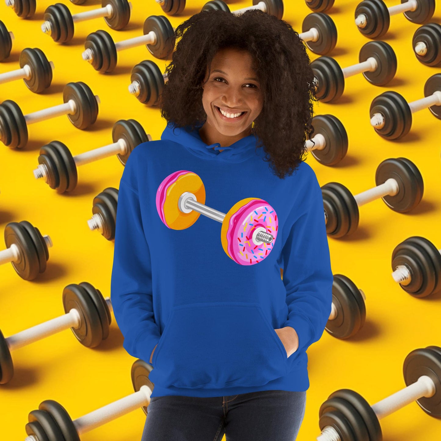 Donut Dumbbell Donuts Barbell Funny Bulk Diet Gym Workout Fitness Bodybuilding Unisex Hoodie Next Cult Brand