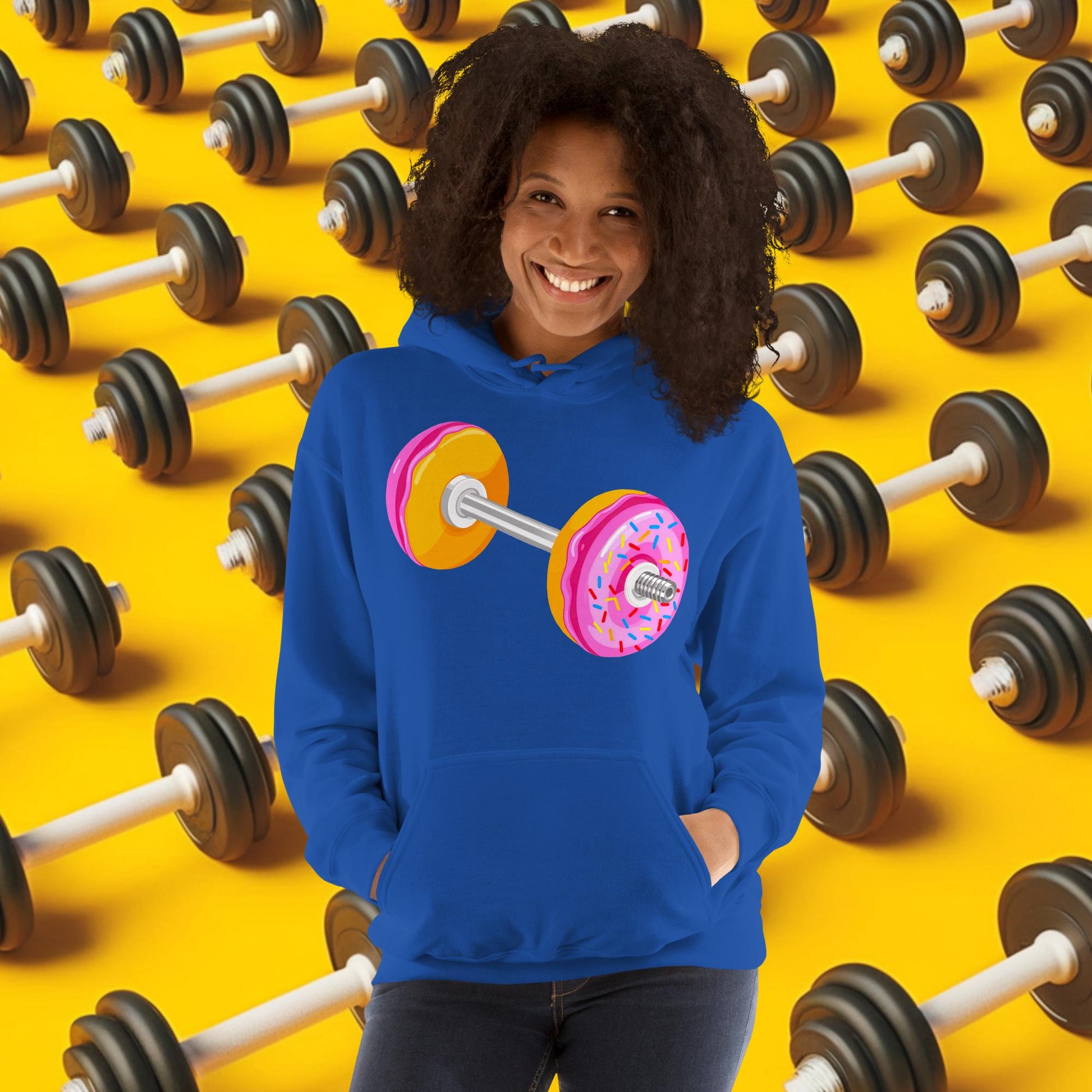 Donut Dumbbell Donuts Barbell Funny Bulk Diet Gym Workout Fitness Bodybuilding Unisex Hoodie Next Cult Brand