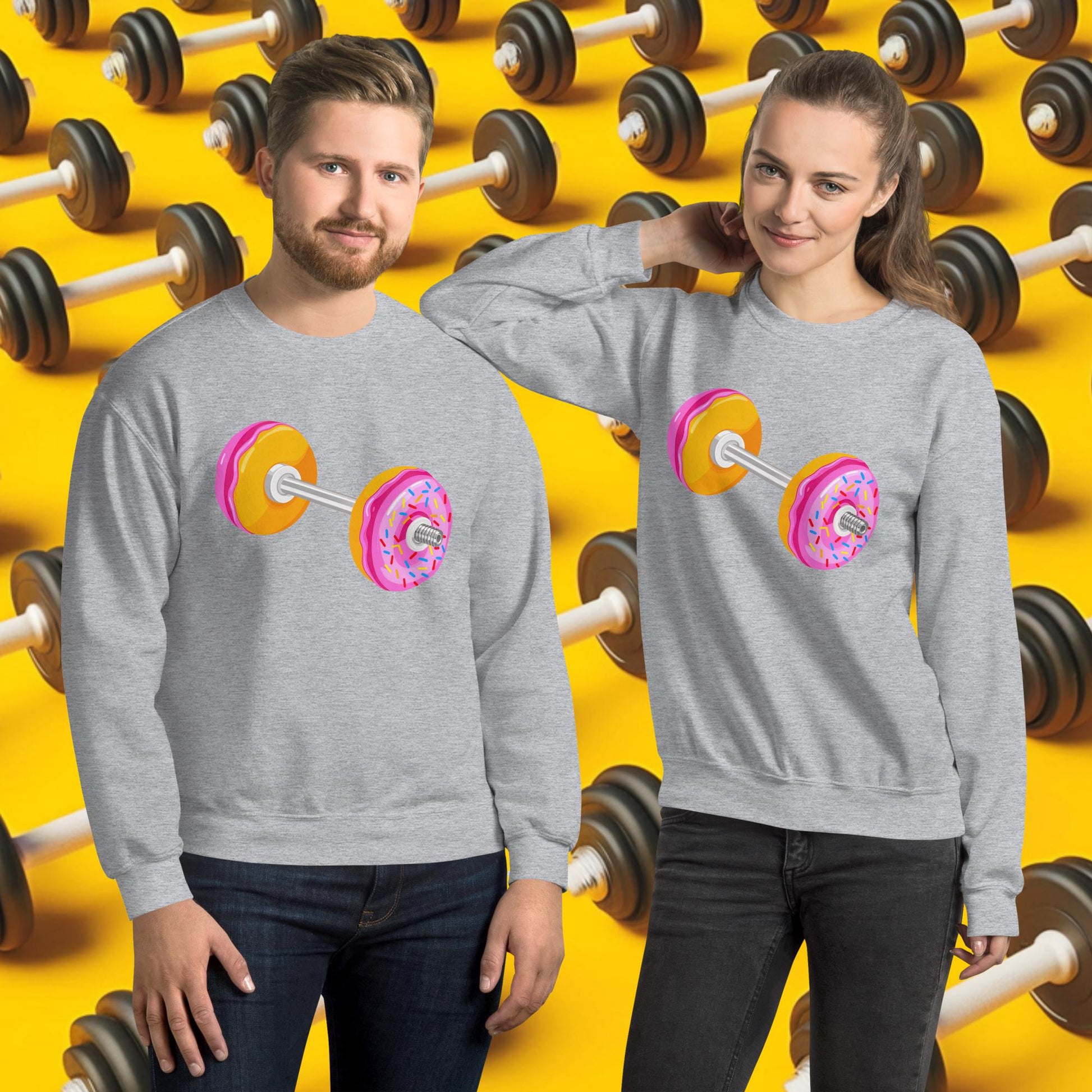 Donut Dumbbell Donuts Barbell Funny Bulk Diet Gym Workout Fitness Bodybuilding Unisex Sweatshirt Next Cult Brand