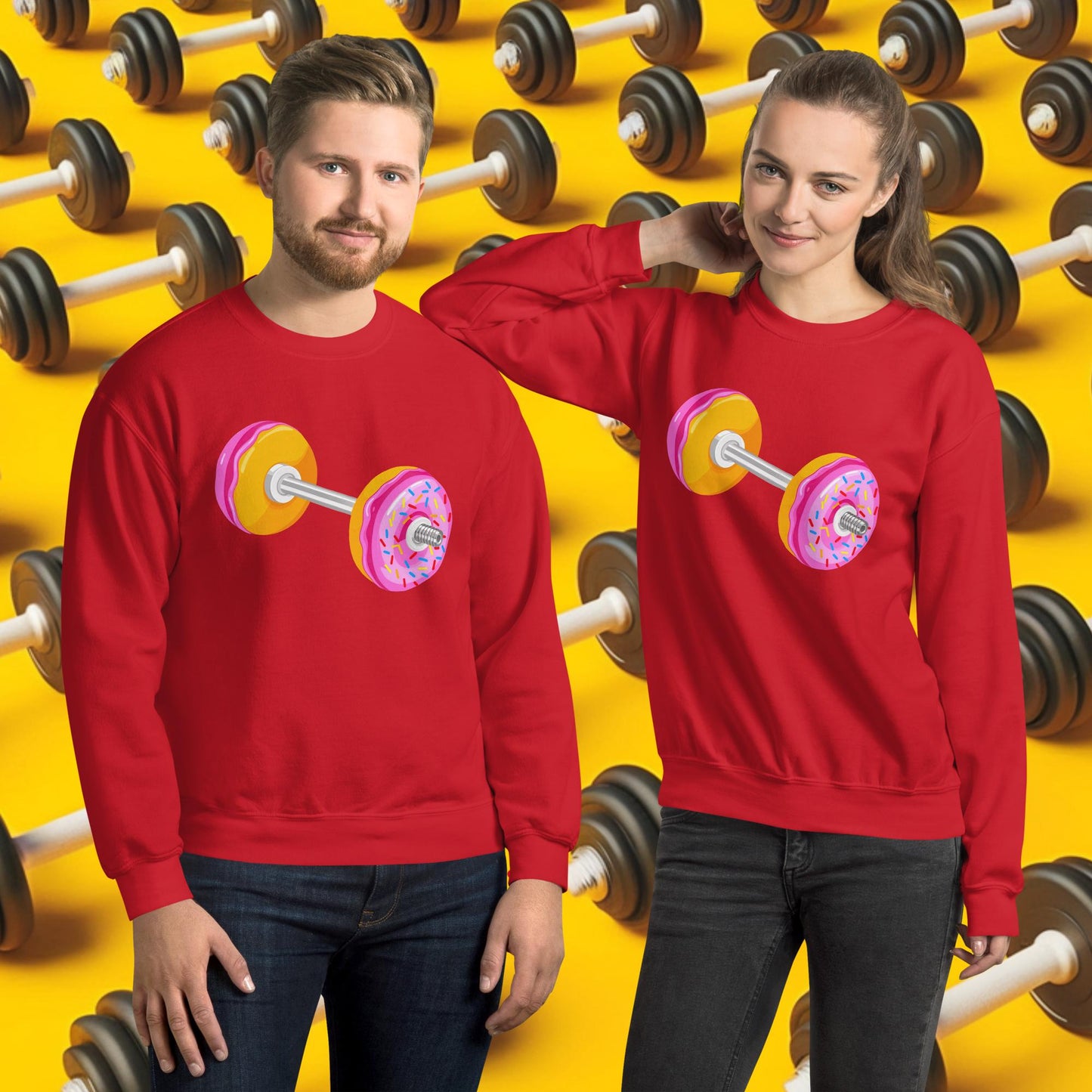 Donut Dumbbell Donuts Barbell Funny Bulk Diet Gym Workout Fitness Bodybuilding Unisex Sweatshirt Next Cult Brand