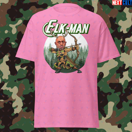 Elk-Man Joe Rogan Funny Hunting JRE Podcast Unisex tee Azalea T-shirts Joe Rogan Podcasts Stand-up Comedy Next Cult Brand