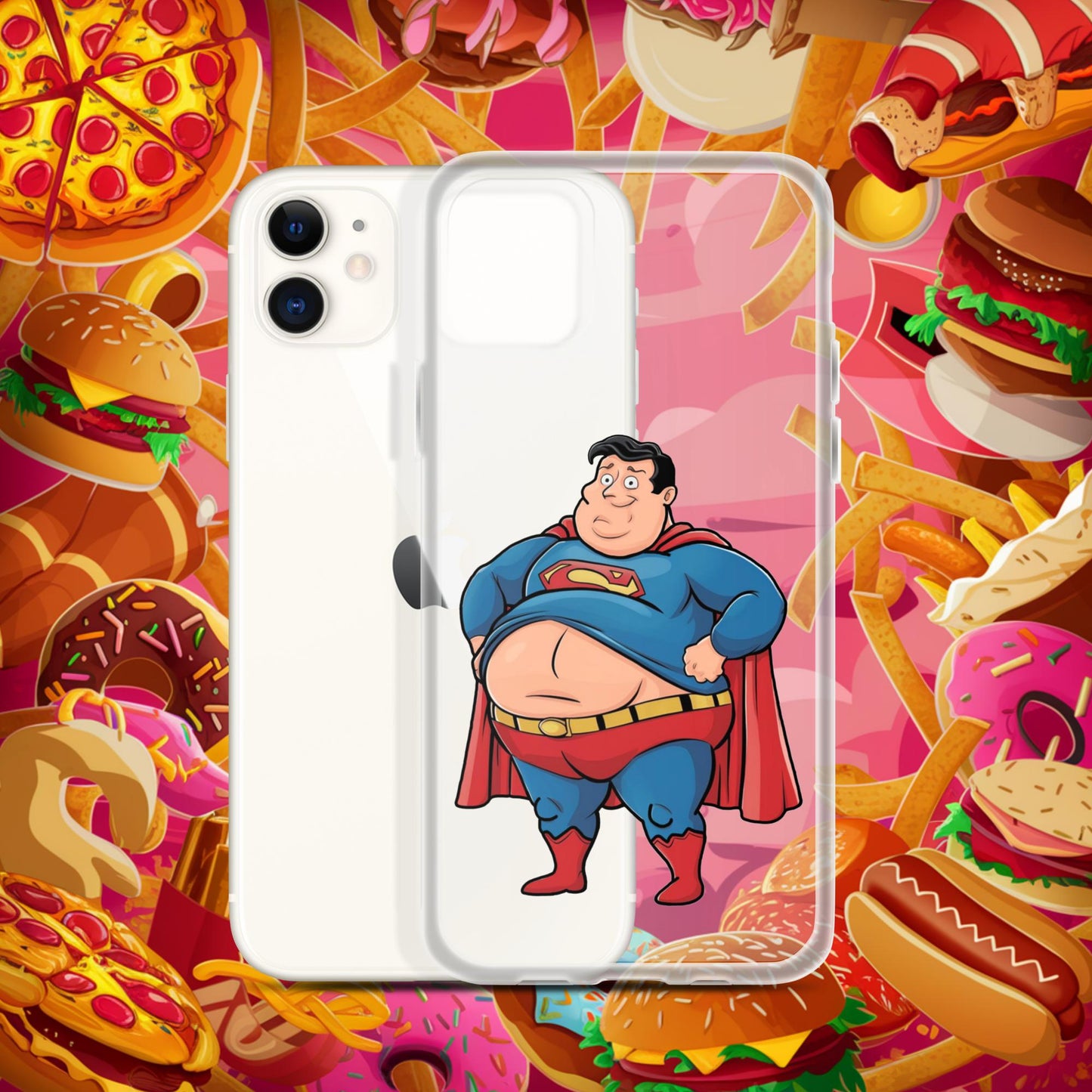 Fat Superhero Funny Inaction Hero Clear Case for iPhone Next Cult Brand
