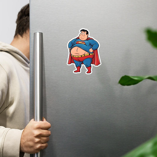Fat Superhero Funny Inaction Hero Magnet Next Cult Brand