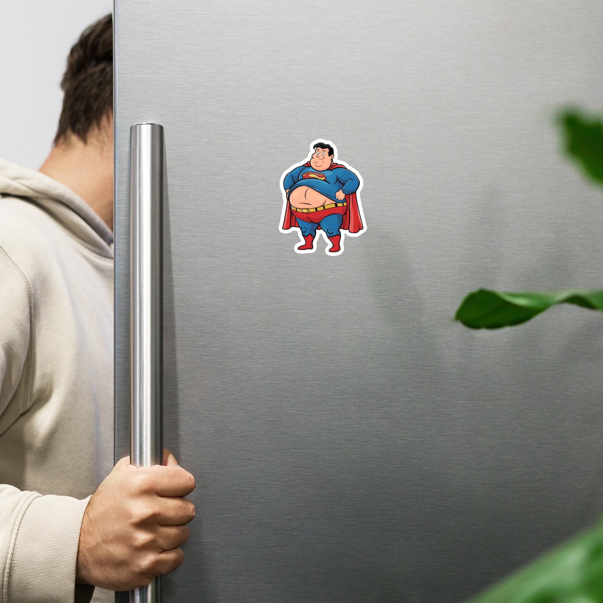 Fat Superhero Funny Inaction Hero Magnet Next Cult Brand