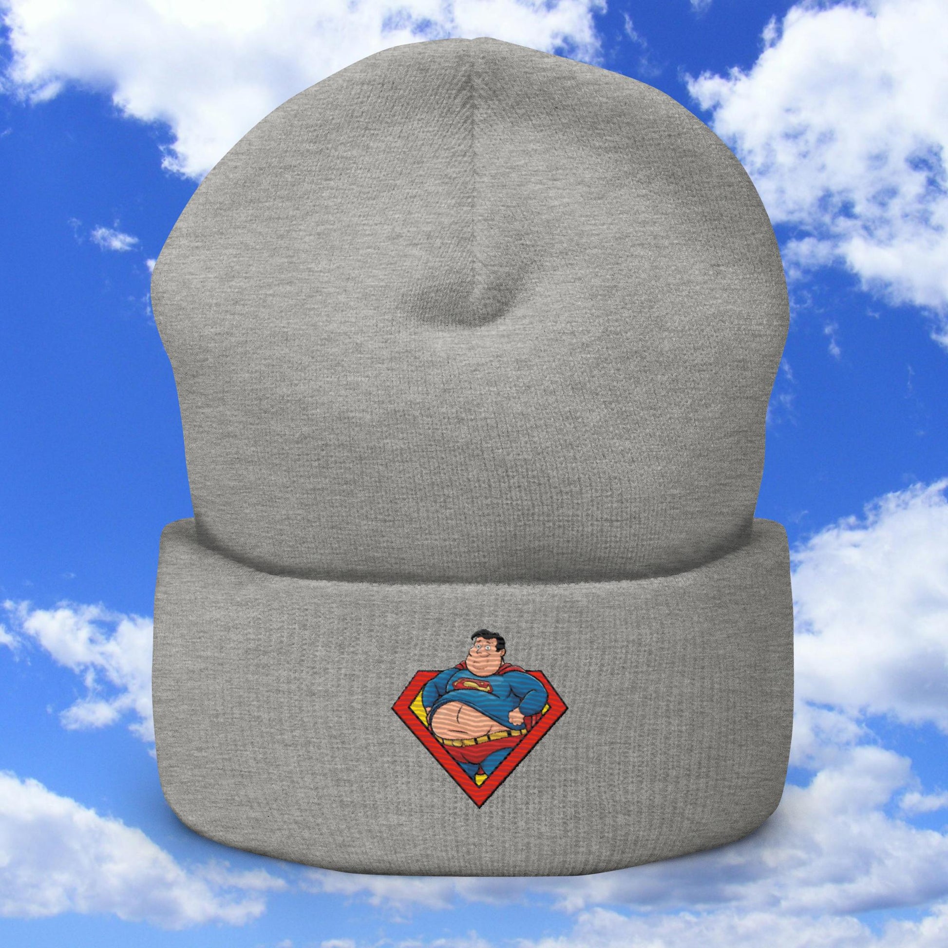Fat Superman Funny Superhero Cuffed Beanie Next Cult Brand