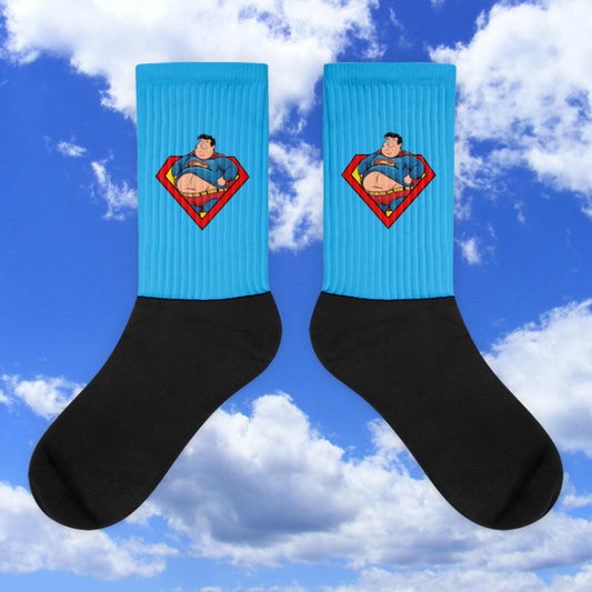 Fat Superman Funny Superhero Socks Next Cult Brand