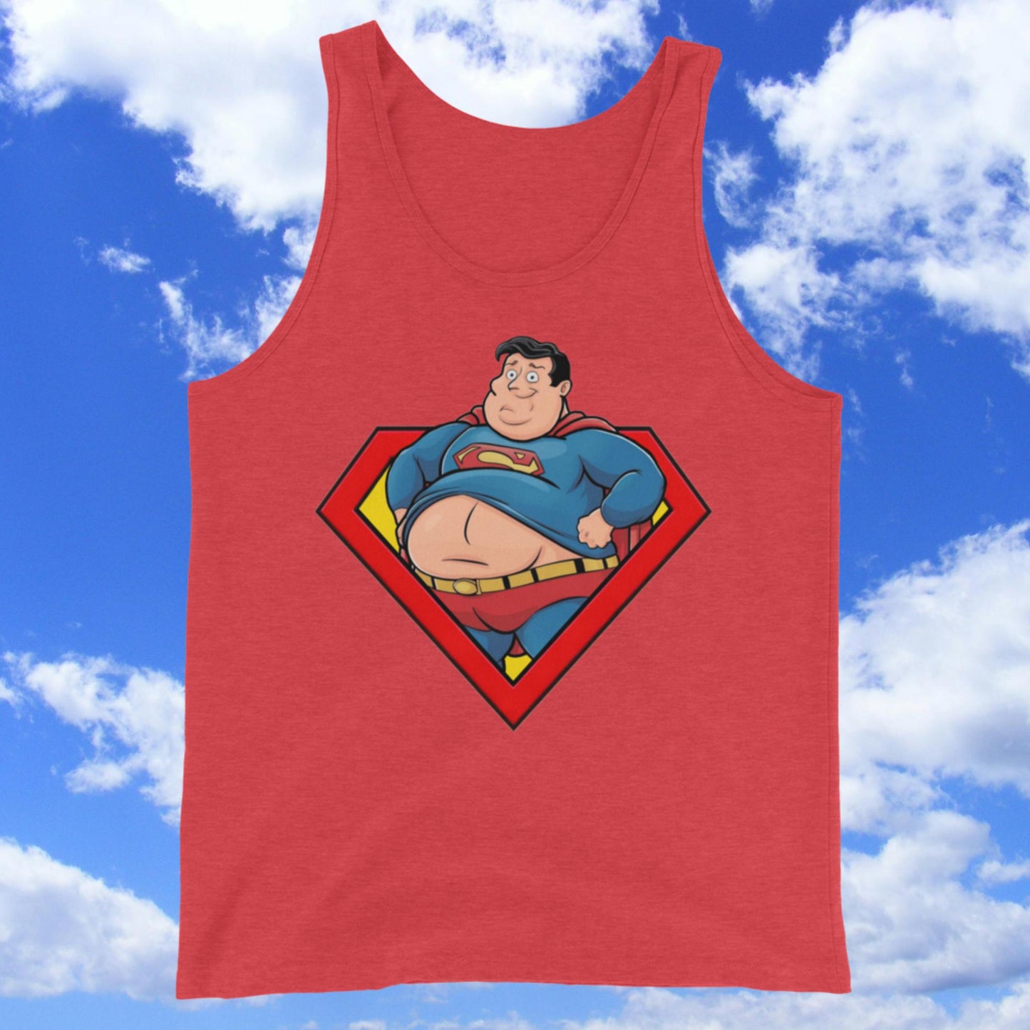 Fat Superman Funny Superhero Tank Top Next Cult Brand