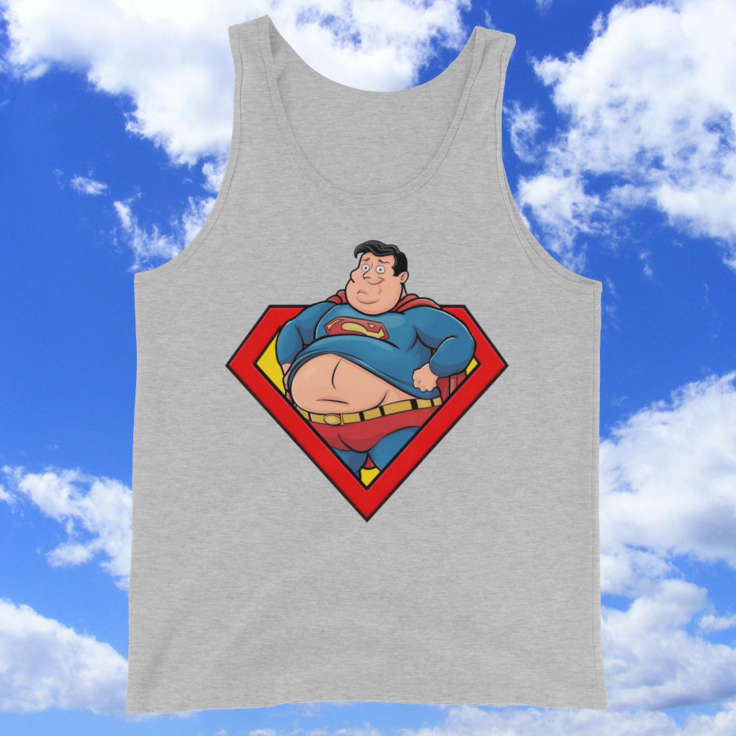 Fat Superman Funny Superhero Tank Top Next Cult Brand