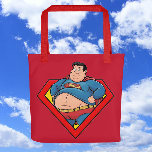 Fat Superman Funny Superhero Tote bag Next Cult Brand