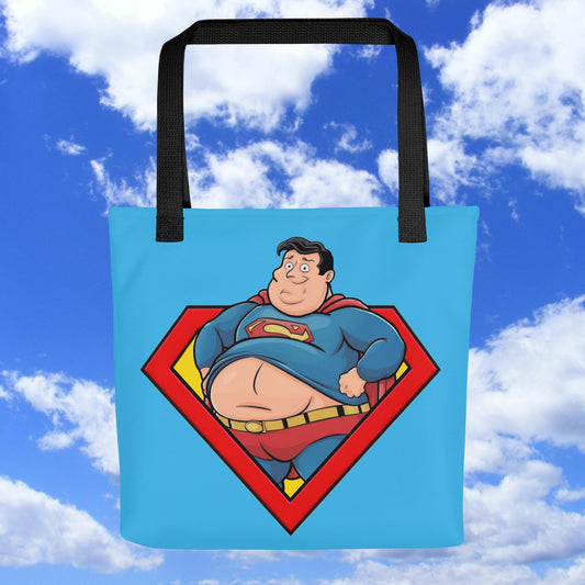Fat Superman Funny Superhero Tote bag Next Cult Brand