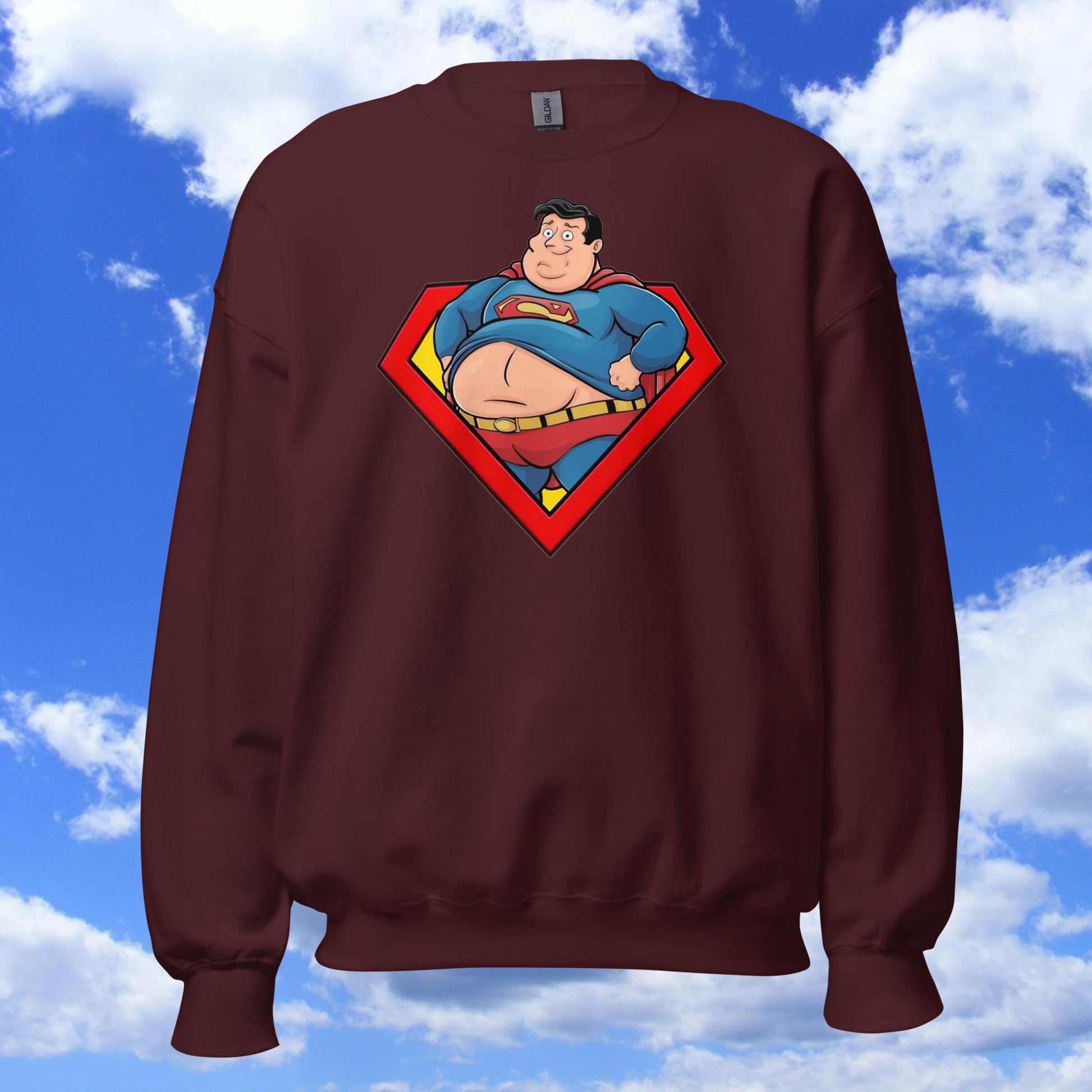Fat Superman Funny Superhero Unisex Sweatshirt Next Cult Brand