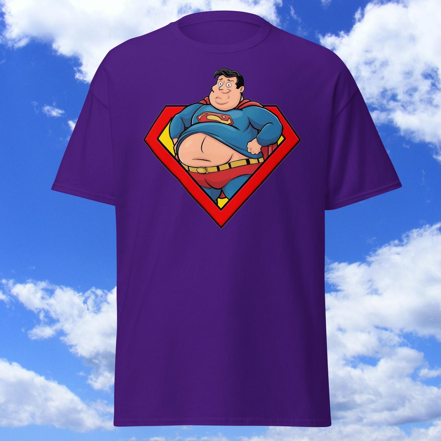 Fat Superman Funny Superhero Unisex tee Next Cult Brand