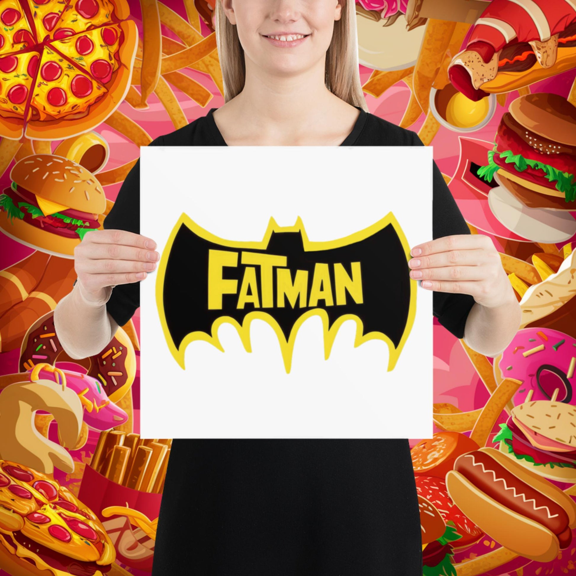 FatMan Funny Fat Superhero Poster Next Cult Brand