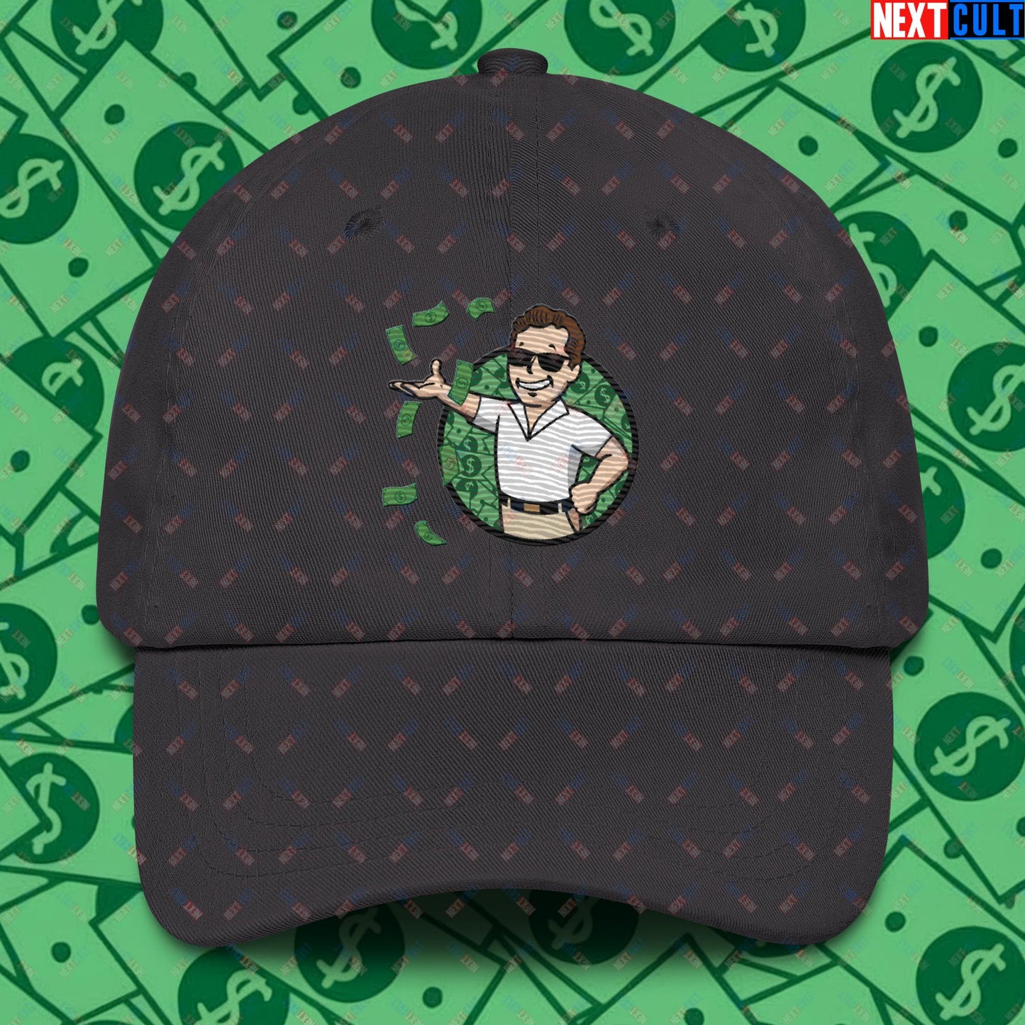 Finance Boy Wolf of Wall Street Leonardo DiCaprio Vault Boy Fallout Funny Meme Cartoon Mashup Dad hat Next Cult Brand