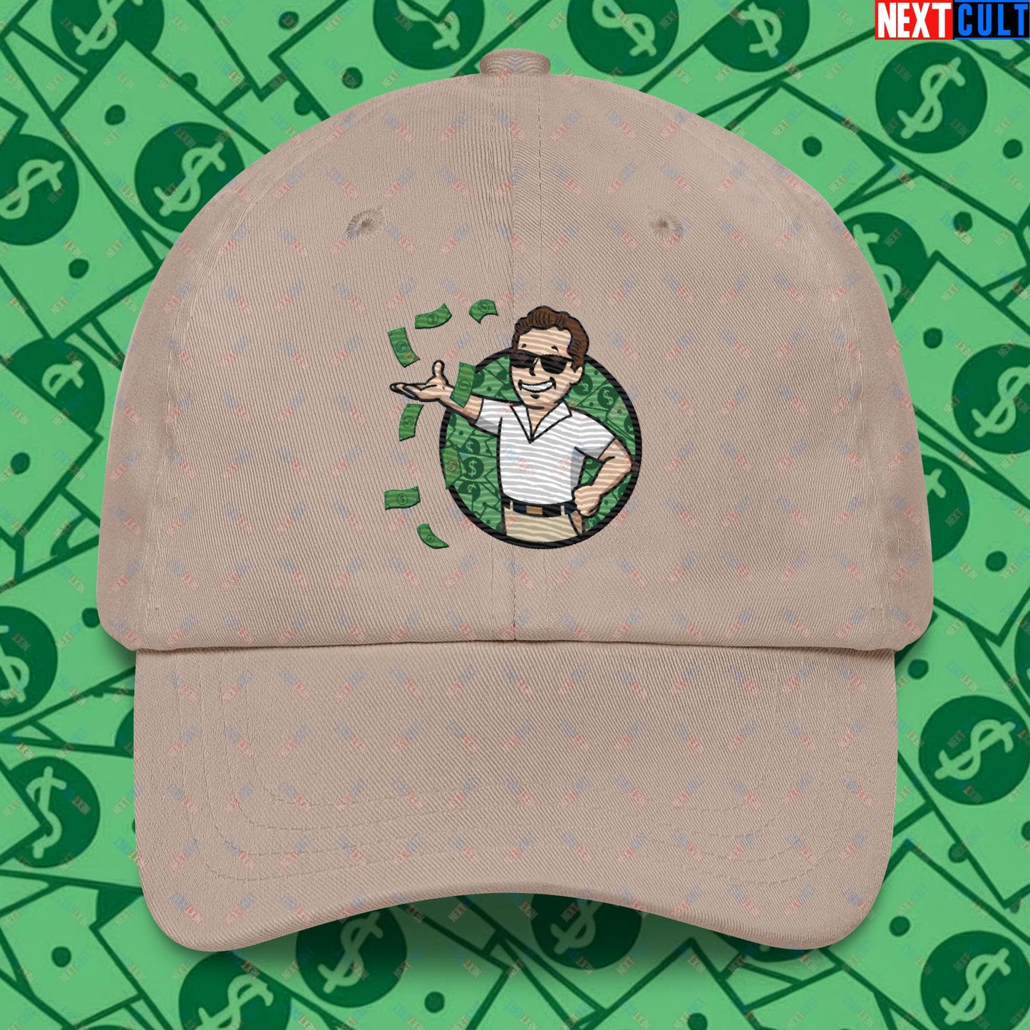 Finance Boy Wolf of Wall Street Leonardo DiCaprio Vault Boy Fallout Funny Meme Cartoon Mashup Dad hat Next Cult Brand