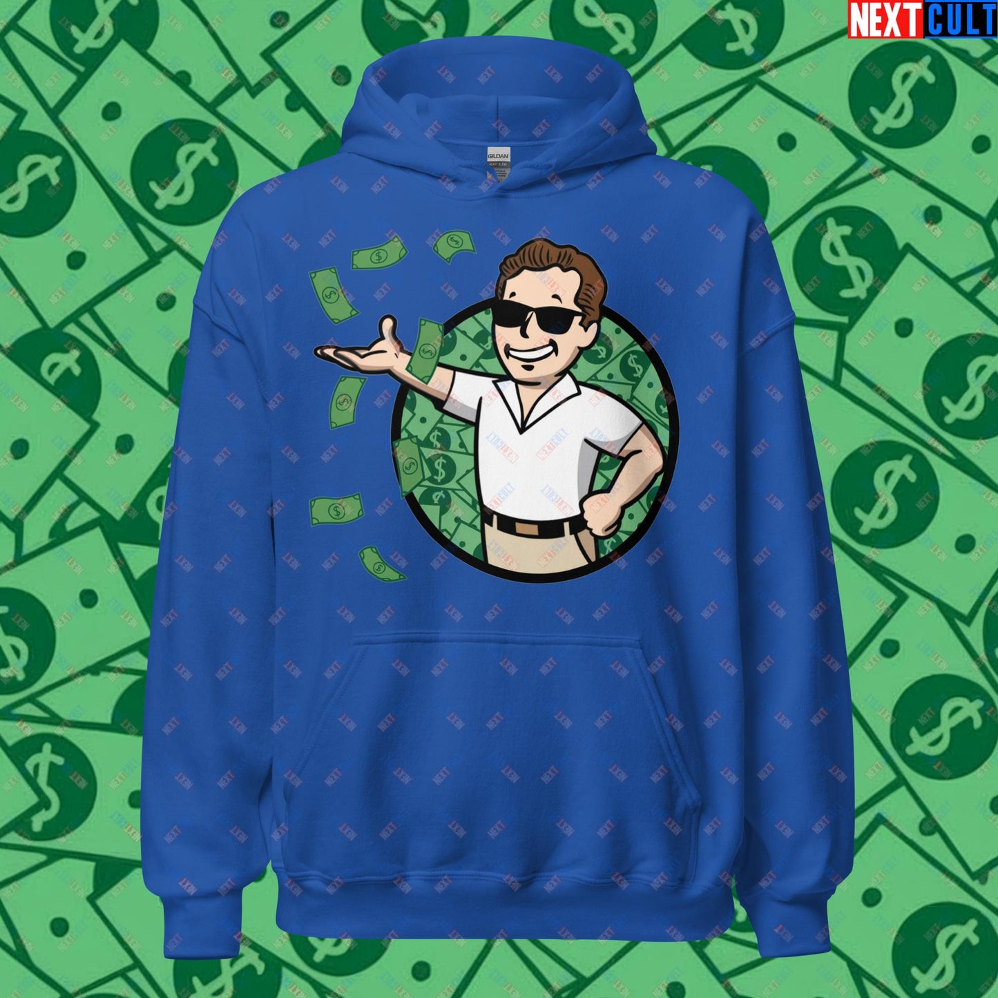 Finance Boy Wolf of Wall Street Leonardo DiCaprio Vault Boy Fallout Funny Meme Cartoon Mashup Unisex Hoodie Next Cult Brand