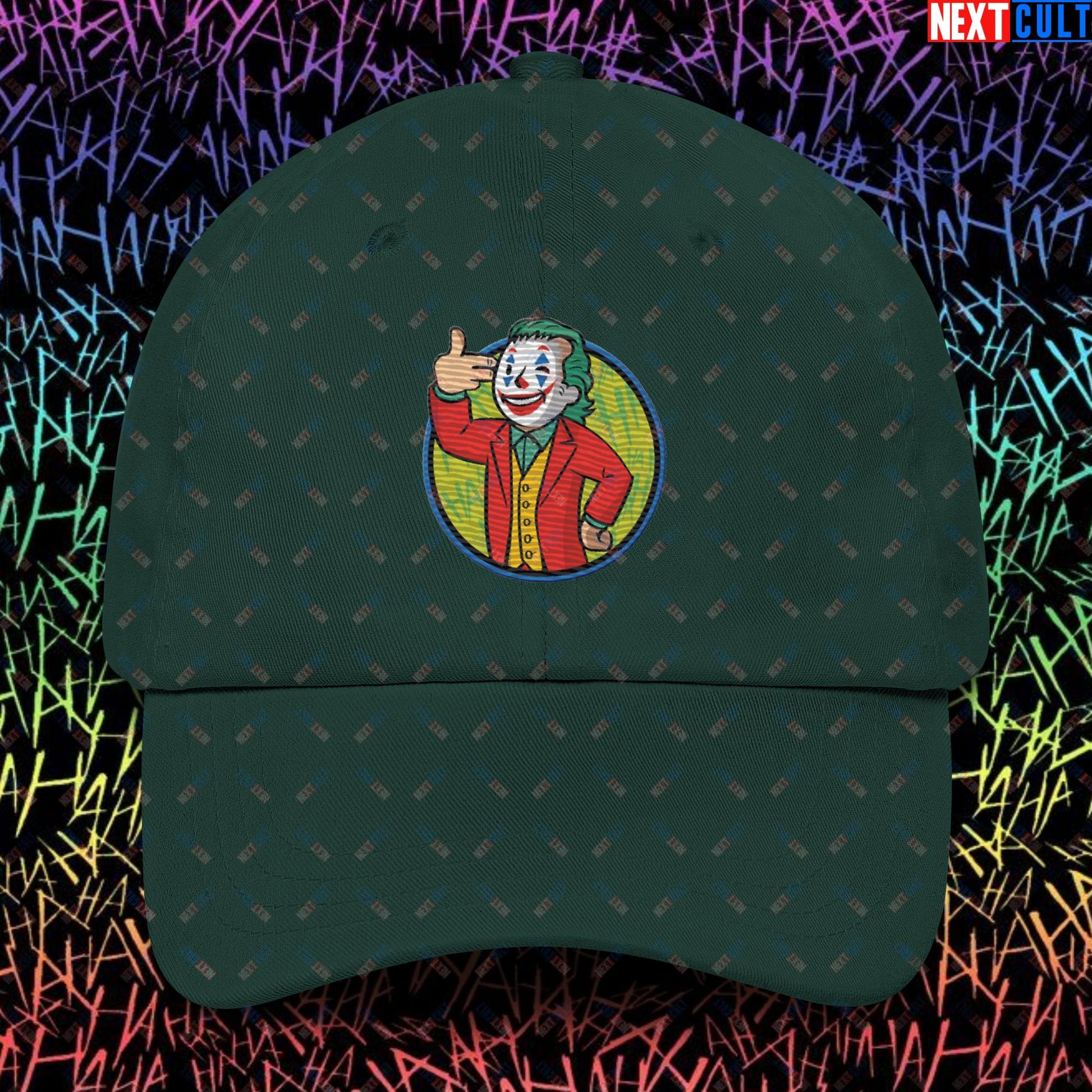 Funny Boy Joker Vault Boy Fallout Funny Cartoon Mashup Dad hat Spruce Hats Joaquin Phoenix Joker Movies Next Cult Brand