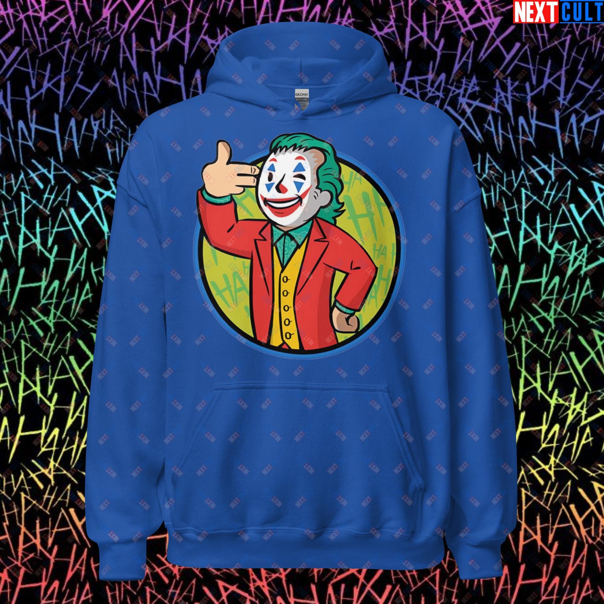 Funny Boy Joker Vault Boy Fallout Funny Cartoon Mashup Unisex Hoodie Next Cult Brand