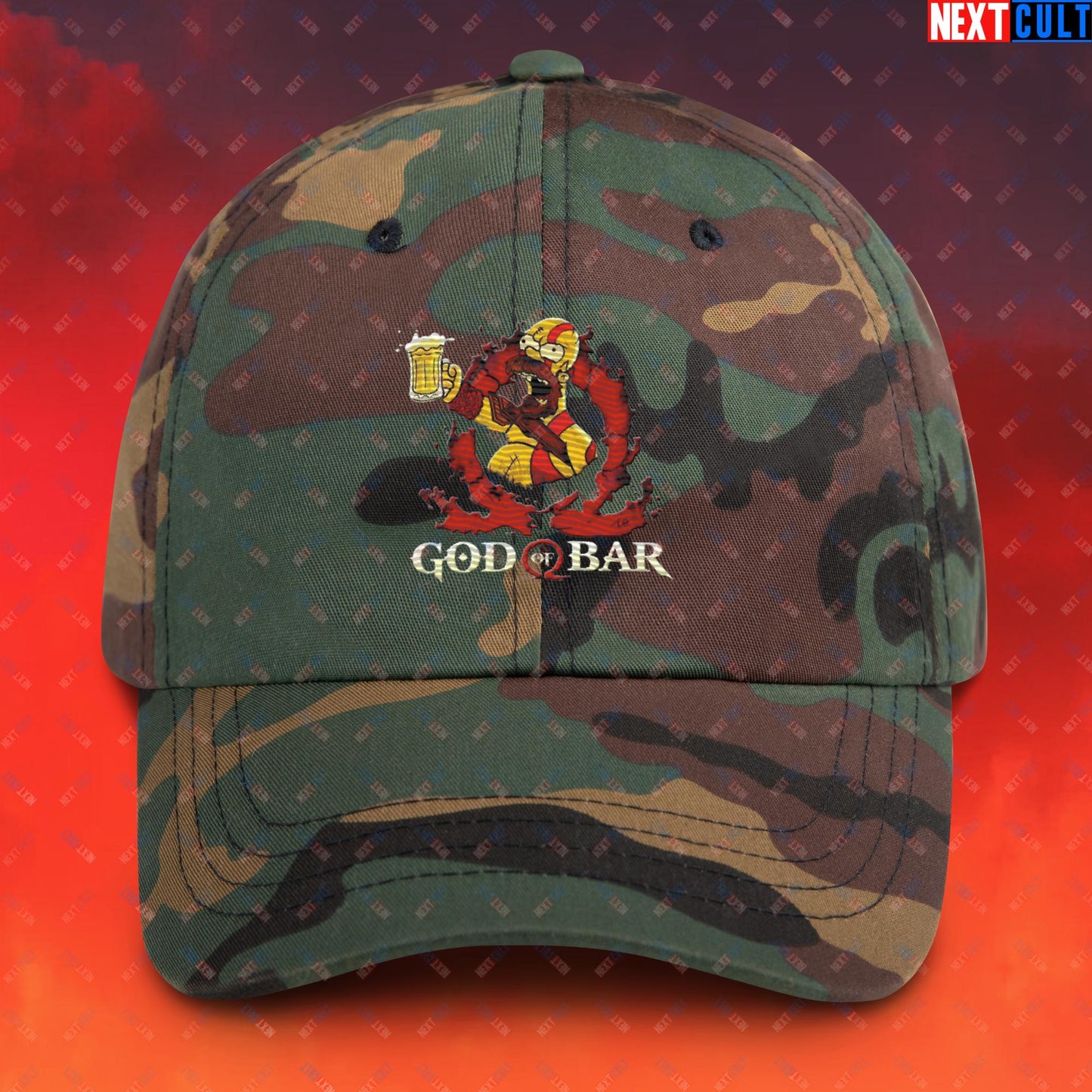 God of Bar Homer Simpson God of War Funny Cartoon Mashup Dad hat Next Cult Brand