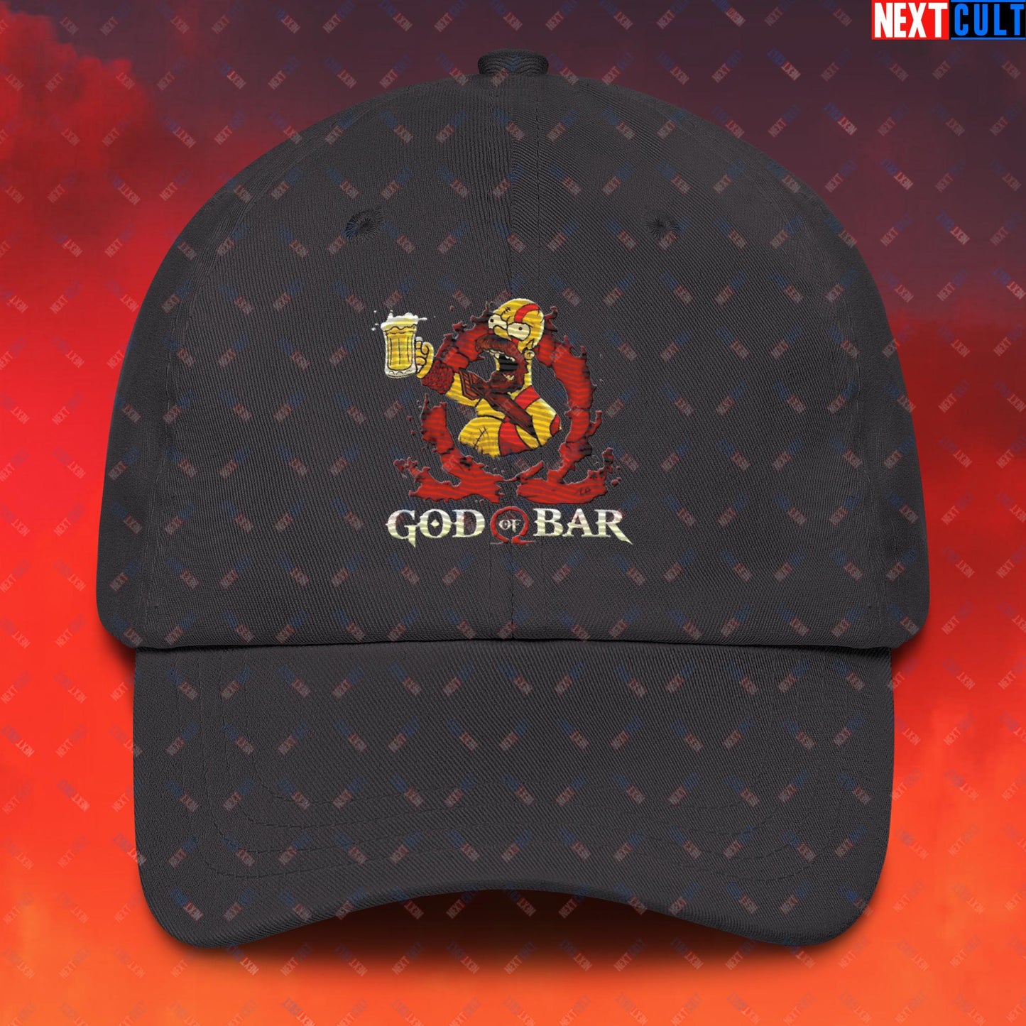 God of Bar Homer Simpson God of War Funny Cartoon Mashup Dad hat Next Cult Brand