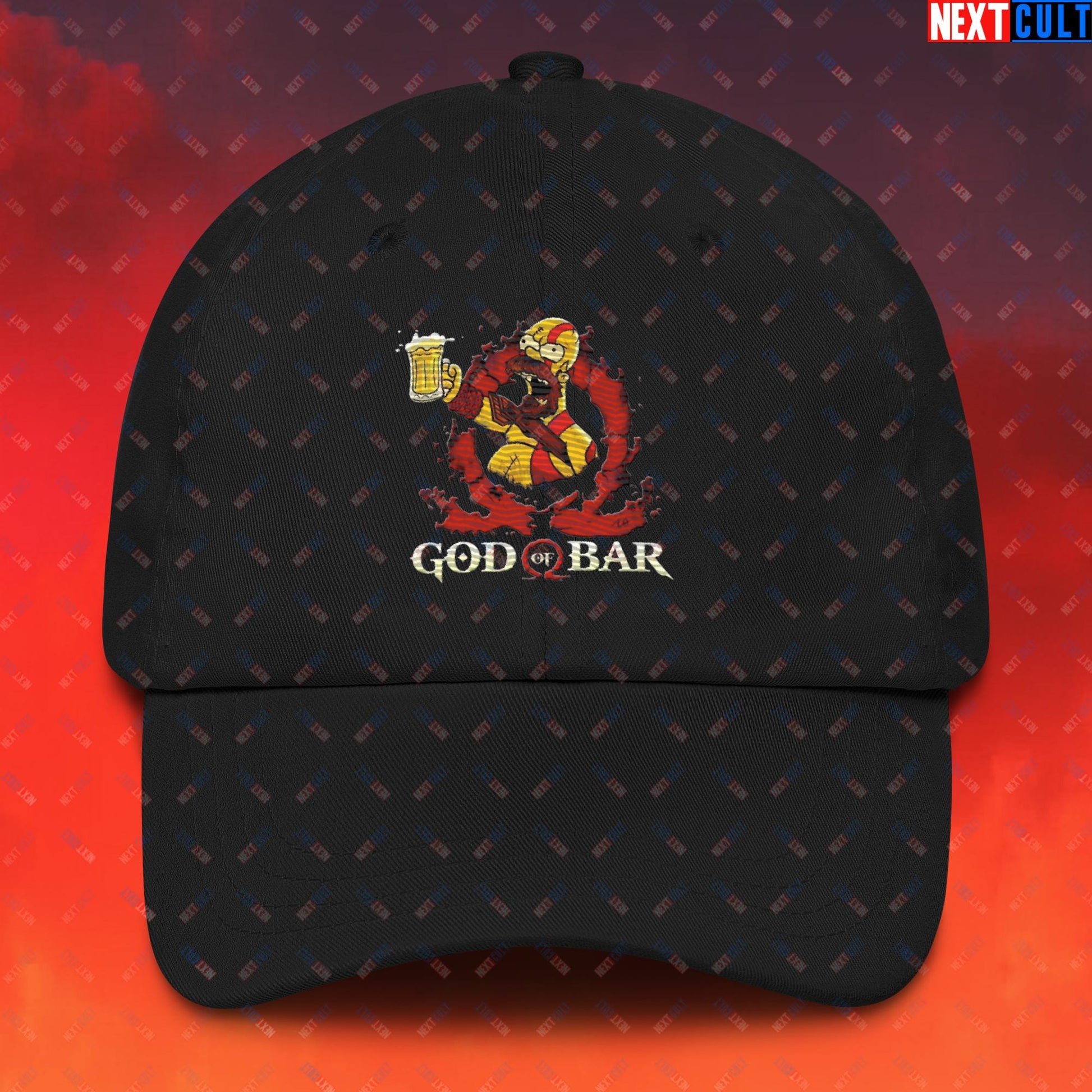 God of Bar Homer Simpson God of War Funny Cartoon Mashup Dad hat Next Cult Brand