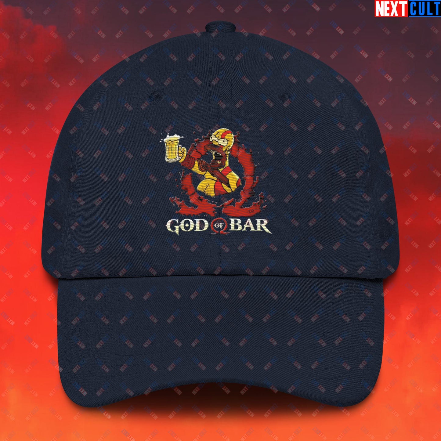 God of Bar Homer Simpson God of War Funny Cartoon Mashup Dad hat Next Cult Brand