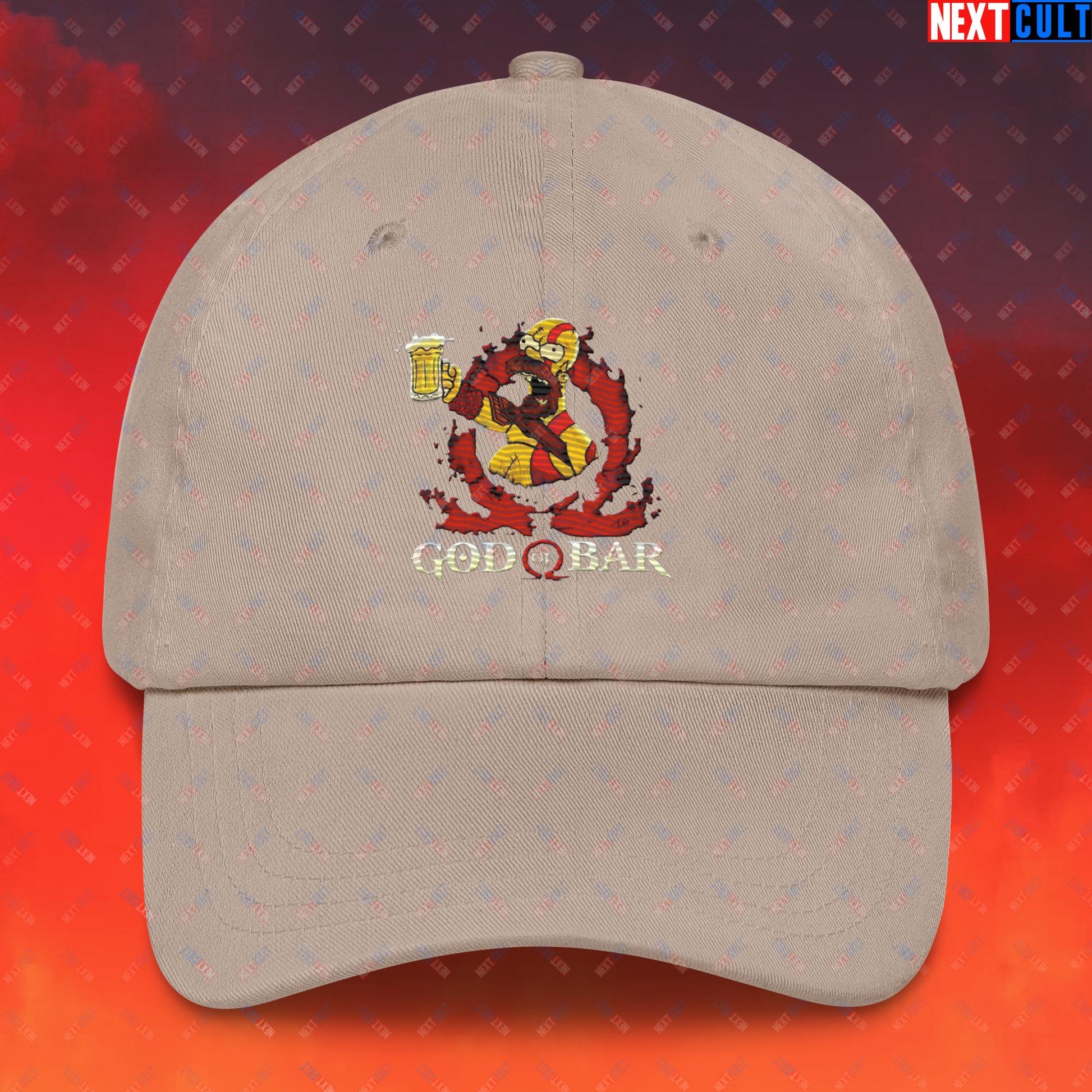 God of Bar Homer Simpson God of War Funny Cartoon Mashup Dad hat Next Cult Brand