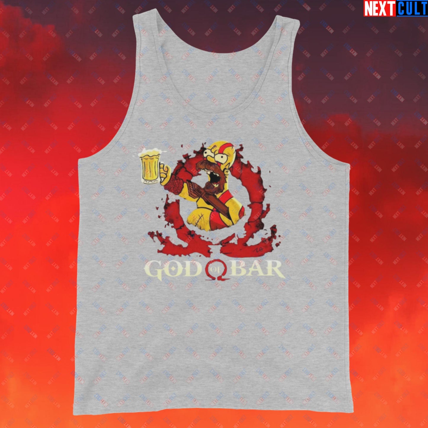 God of Bar Homer Simpson God of War Funny Cartoon Mashup Tank Top Next Cult Brand