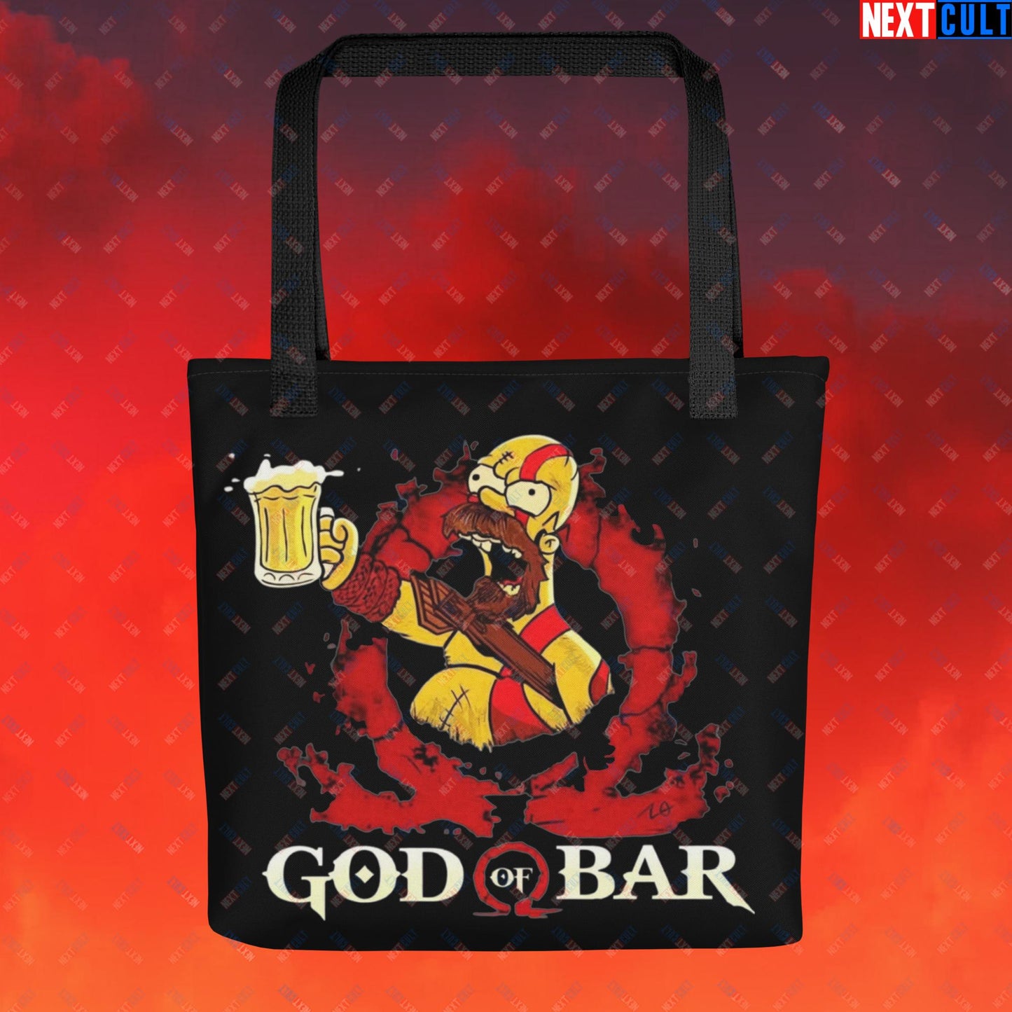 God of Bar Homer Simpson God of War Funny Cartoon Mashup Tote bag Default Title Bags God of War The Simpsons TV Shows Video Games Next Cult Brand