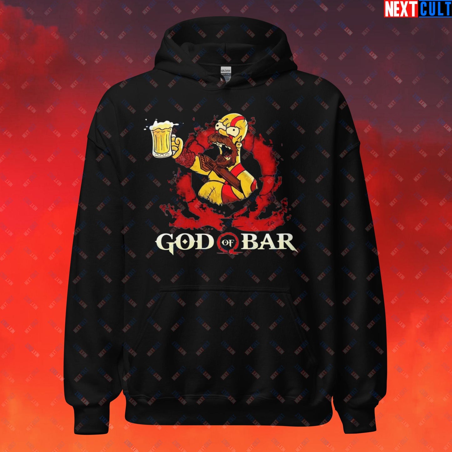 God of Bar Homer Simpson God of War Funny Cartoon Mashup Unisex Hoodie Next Cult Brand