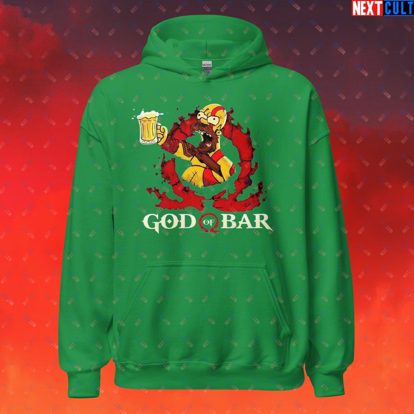 God of Bar Homer Simpson God of War Funny Cartoon Mashup Unisex Hoodie Next Cult Brand