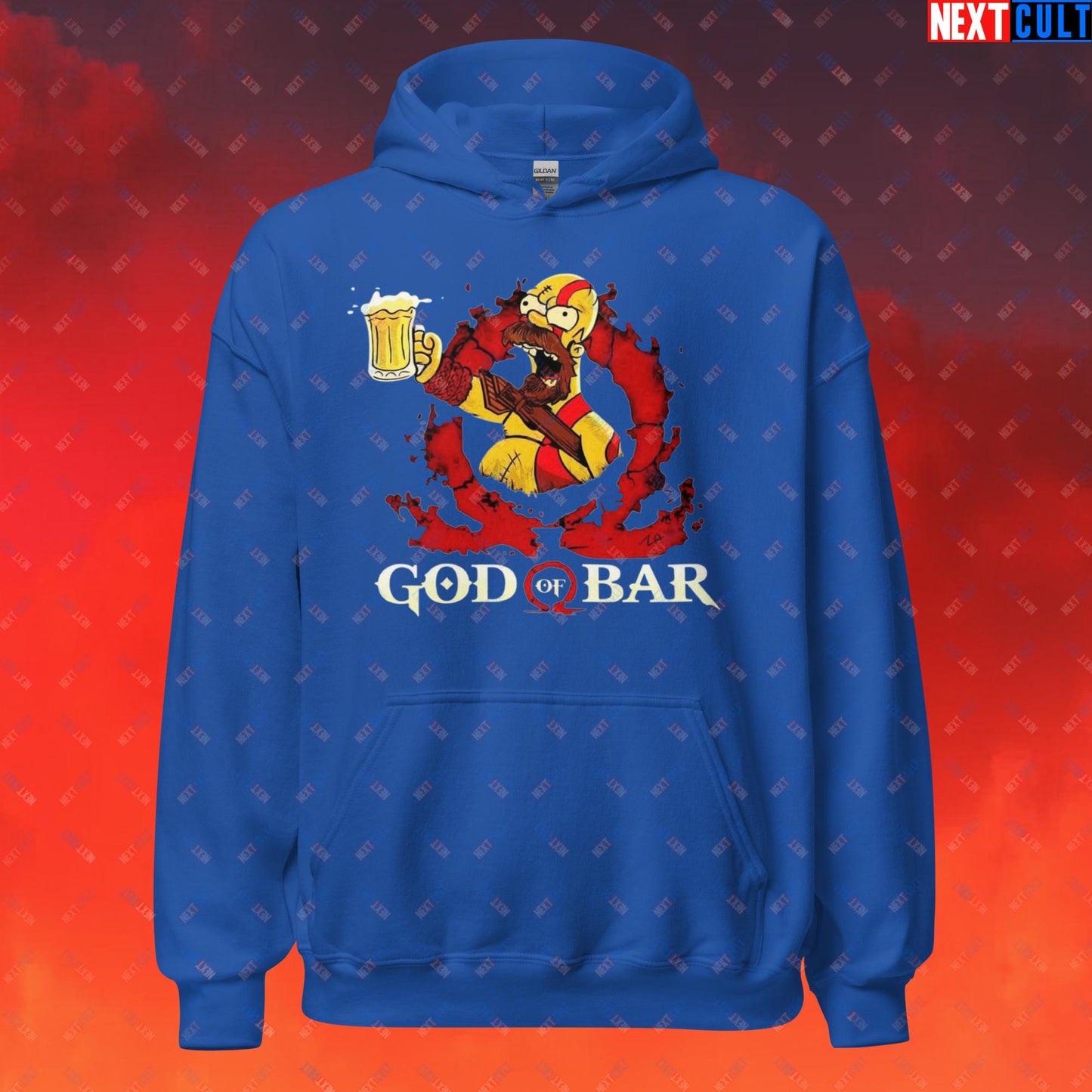 God of Bar Homer Simpson God of War Funny Cartoon Mashup Unisex Hoodie Next Cult Brand