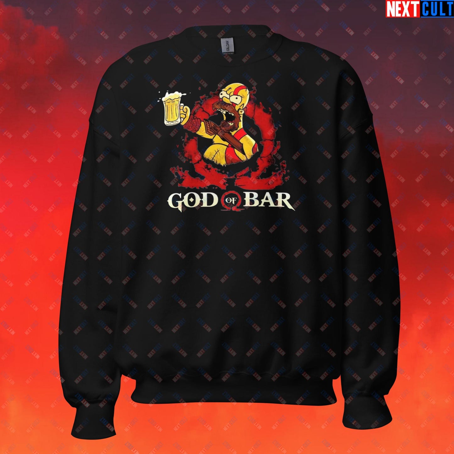 God of Bar Homer Simpson God of War Funny Cartoon Mashup Unisex Sweatshirt Next Cult Brand