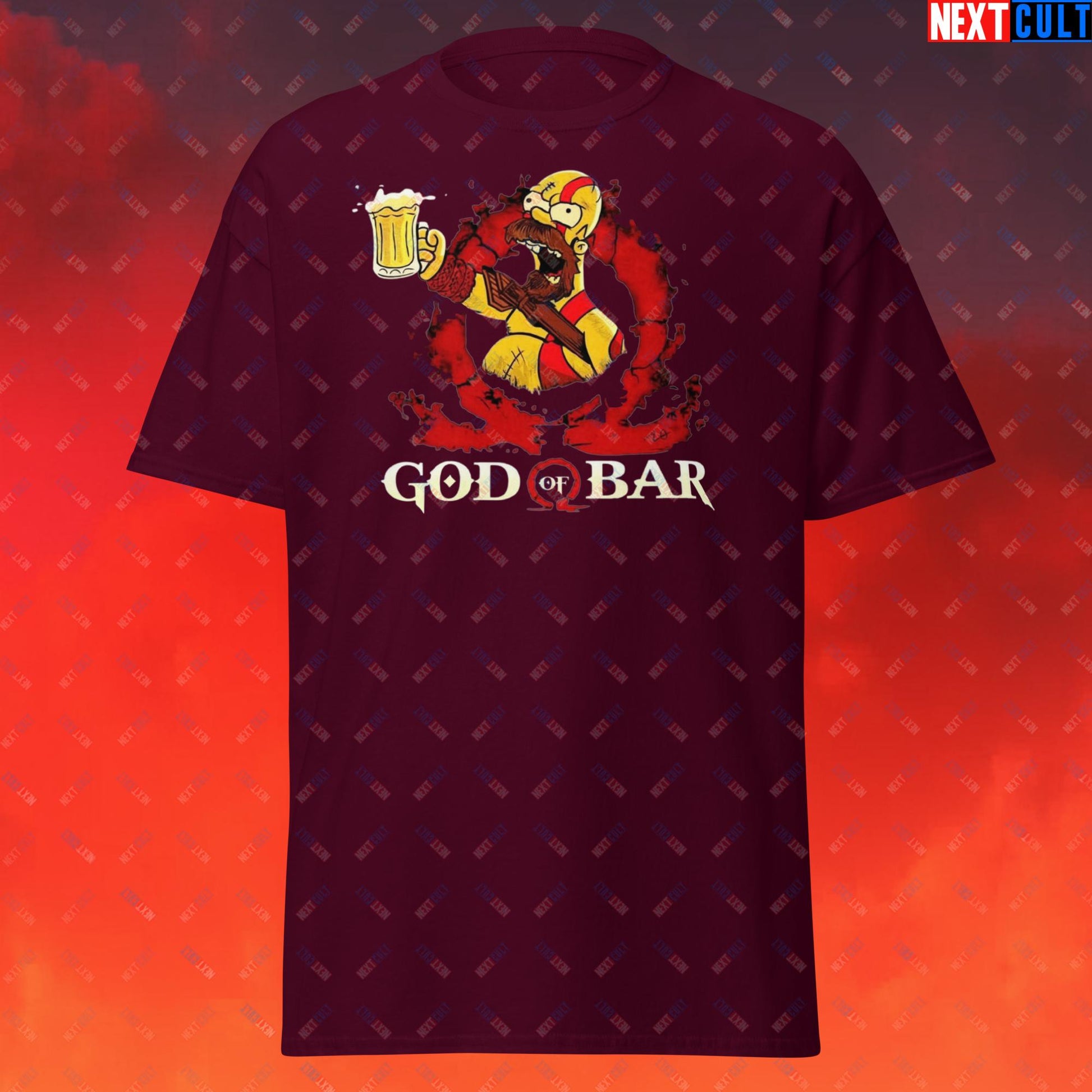 God of Bar Homer Simpson God of War Funny Cartoon Mashup Unisex classic tee Next Cult Brand