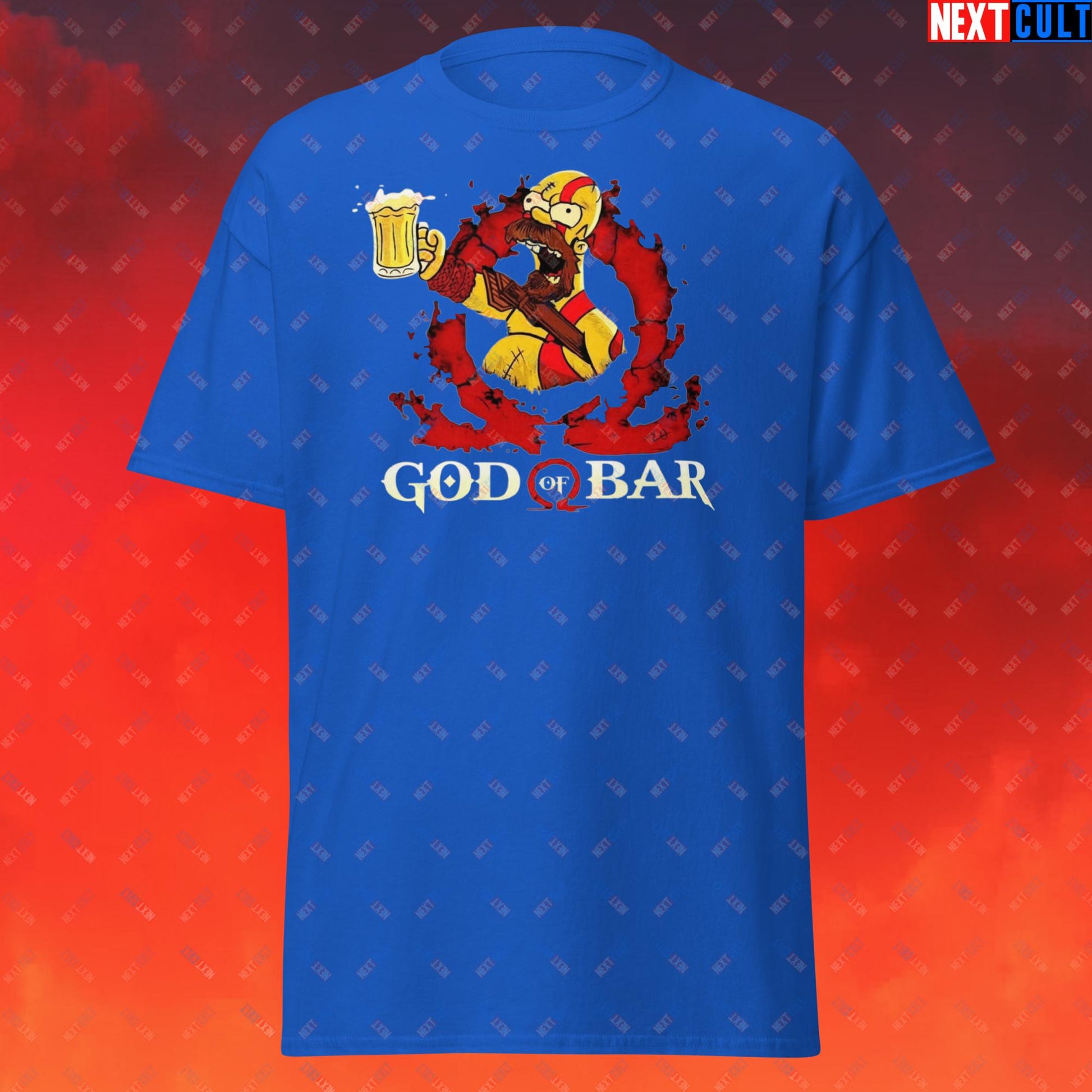 God of Bar Homer Simpson God of War Funny Cartoon Mashup Unisex classic tee Next Cult Brand