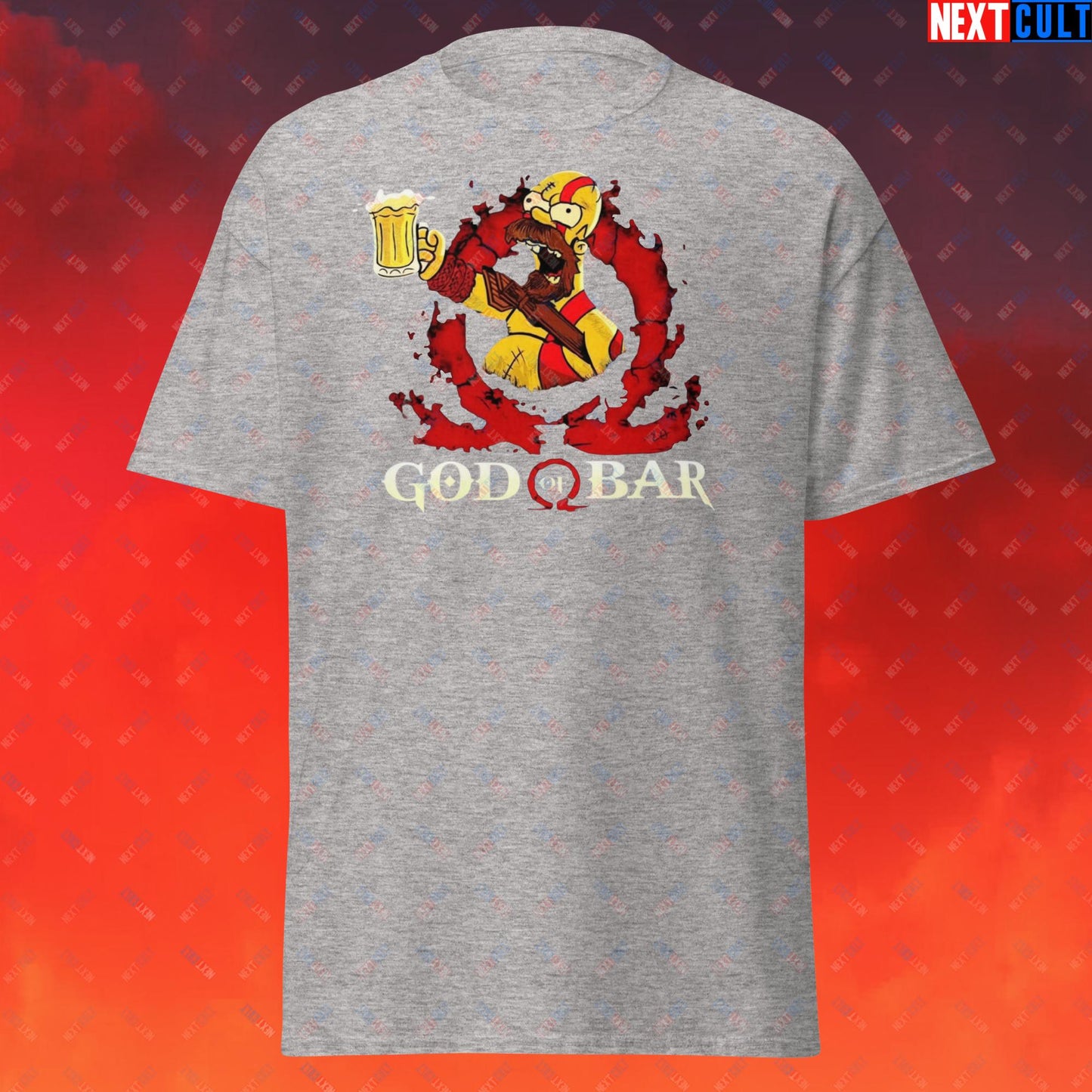 God of Bar Homer Simpson God of War Funny Cartoon Mashup Unisex classic tee Sport Grey T-shirts God of War The Simpsons TV Shows Video Games Next Cult Brand