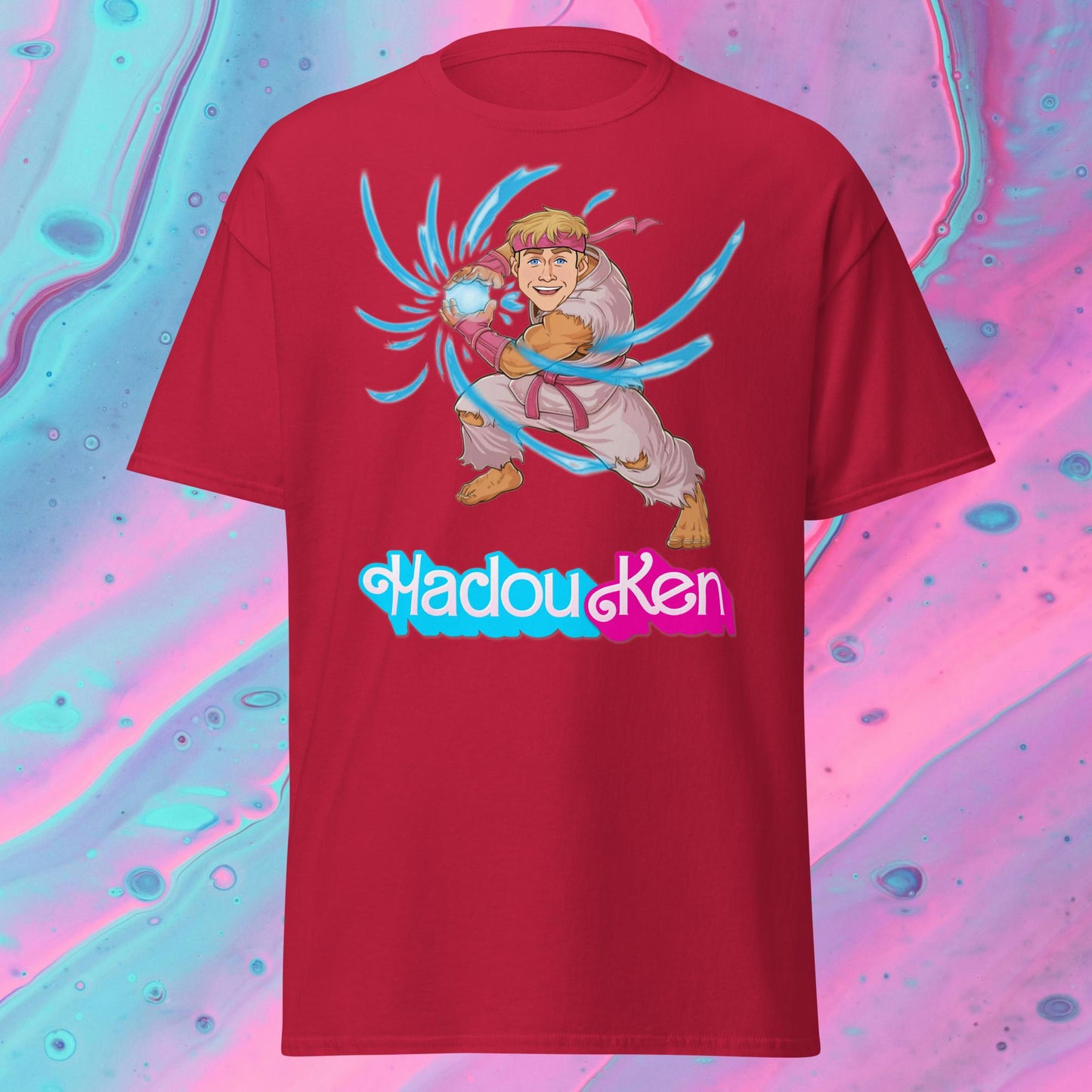 Hadouken Ken Barbie Ryan Gosling Street Fighter Funny Unisex tee Cardinal T-shirts Barbie Ken Movies Ryan Gosling Street Fighter Video Games Next Cult Brand