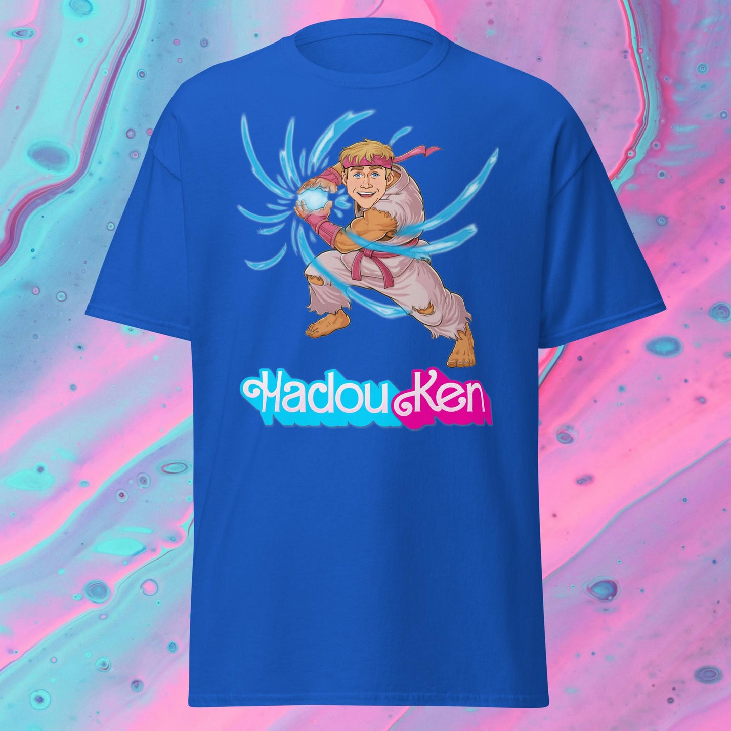 Hadouken Ken Barbie Ryan Gosling Street Fighter Funny Unisex tee Royal T-shirts Barbie Ken Movies Ryan Gosling Street Fighter Video Games Next Cult Brand