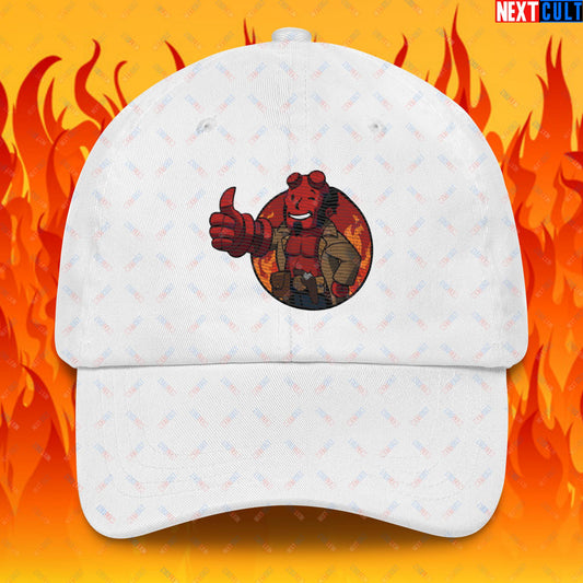 Hellboy Vault Boy Fallout Funny Cartoon Mashup Dad hat Next Cult Brand