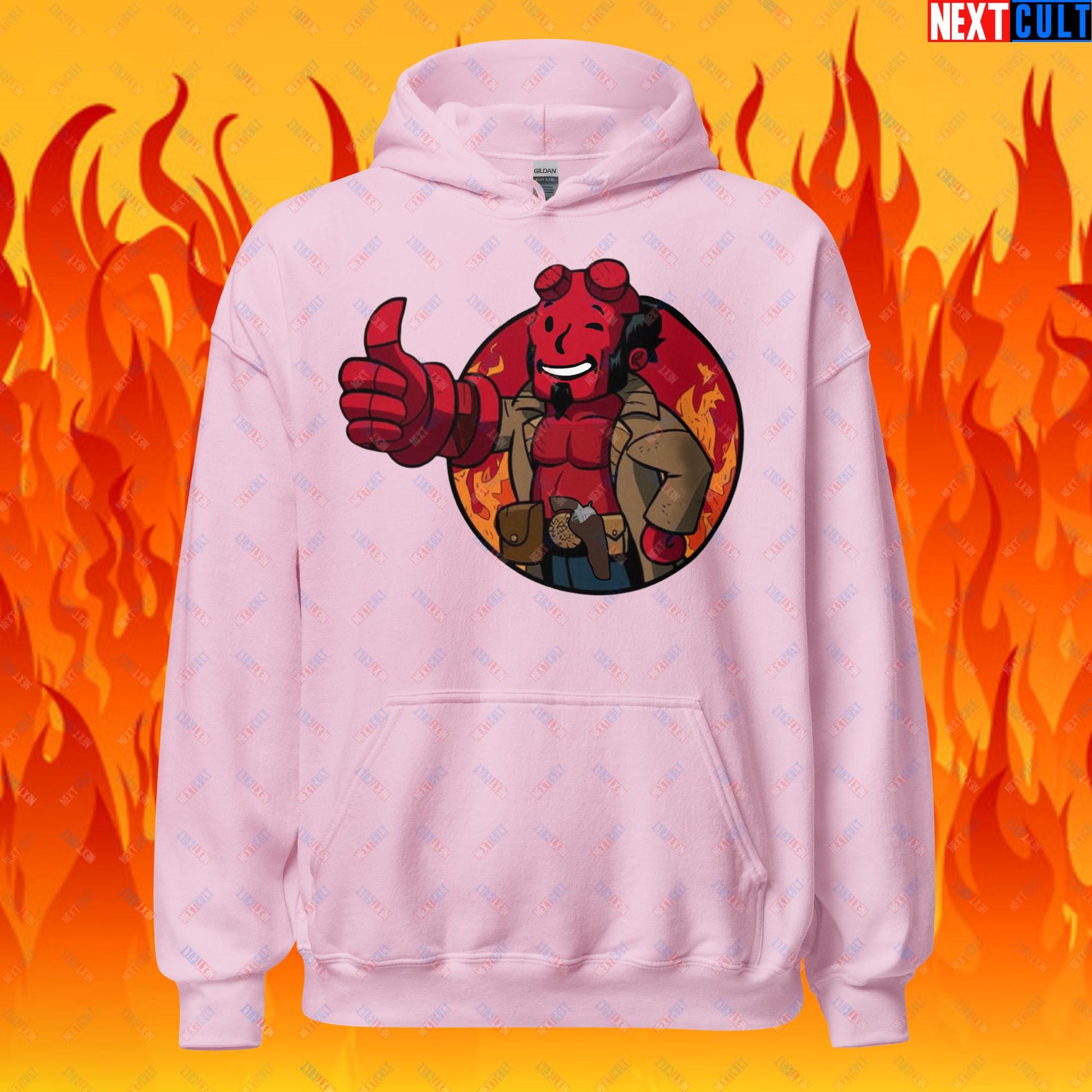 Hellboy Vault Boy Fallout Funny Cartoon Mashup Unisex Hoodie Next Cult Brand