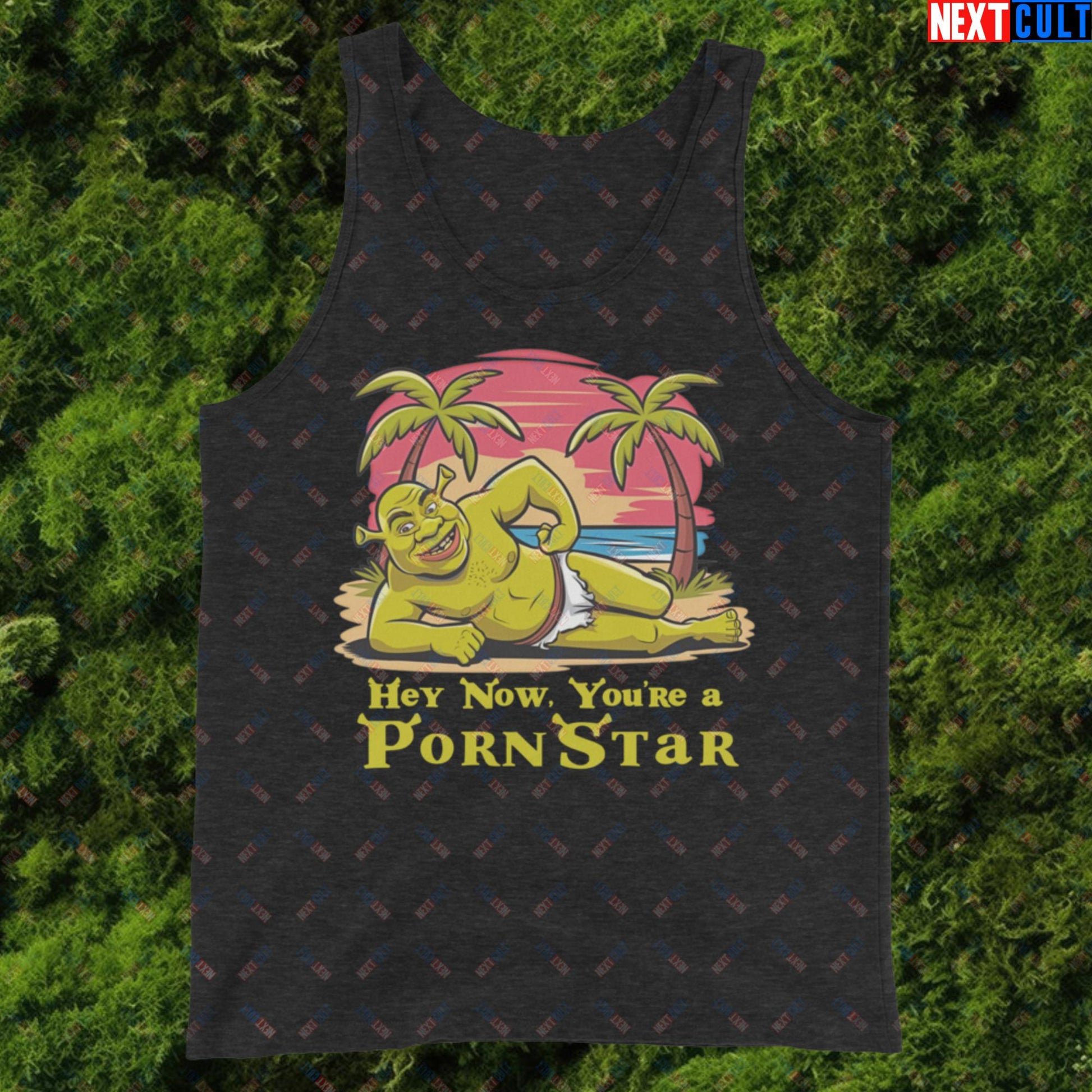 Hey Now, You're a Pornstar Shrek Smash Mouth Funny Meme Cartoon Tank Top Next Cult Brand