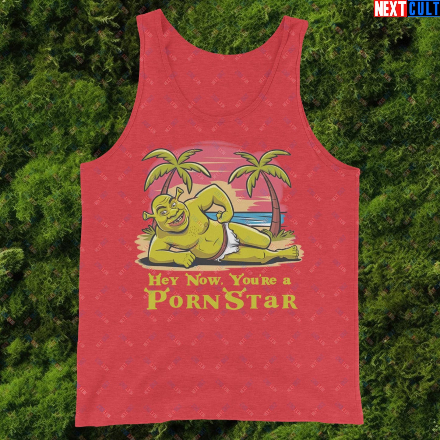 Hey Now, You're a Pornstar Shrek Smash Mouth Funny Meme Cartoon Tank Top Next Cult Brand