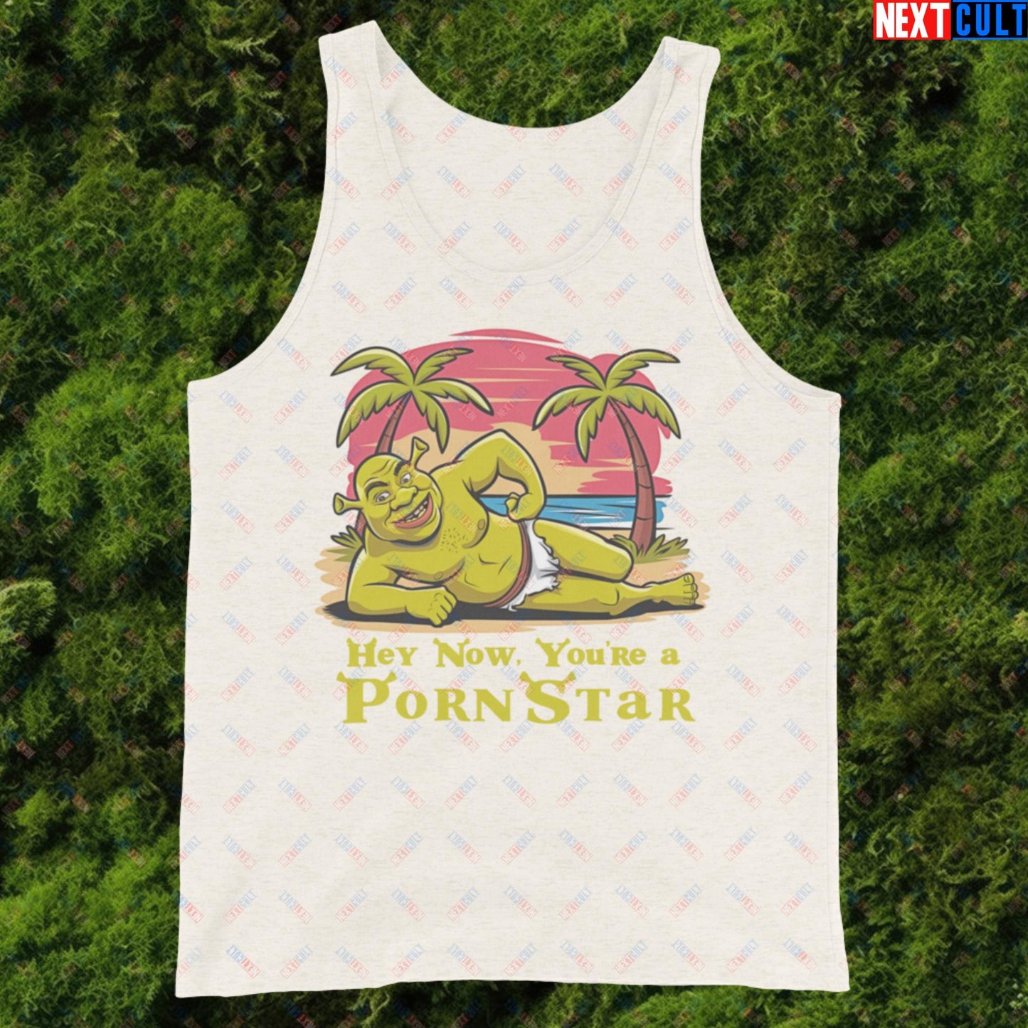 Hey Now, You're a Pornstar Shrek Smash Mouth Funny Meme Cartoon Tank Top Oatmeal Triblend Tank Tops Movies Shrek Next Cult Brand