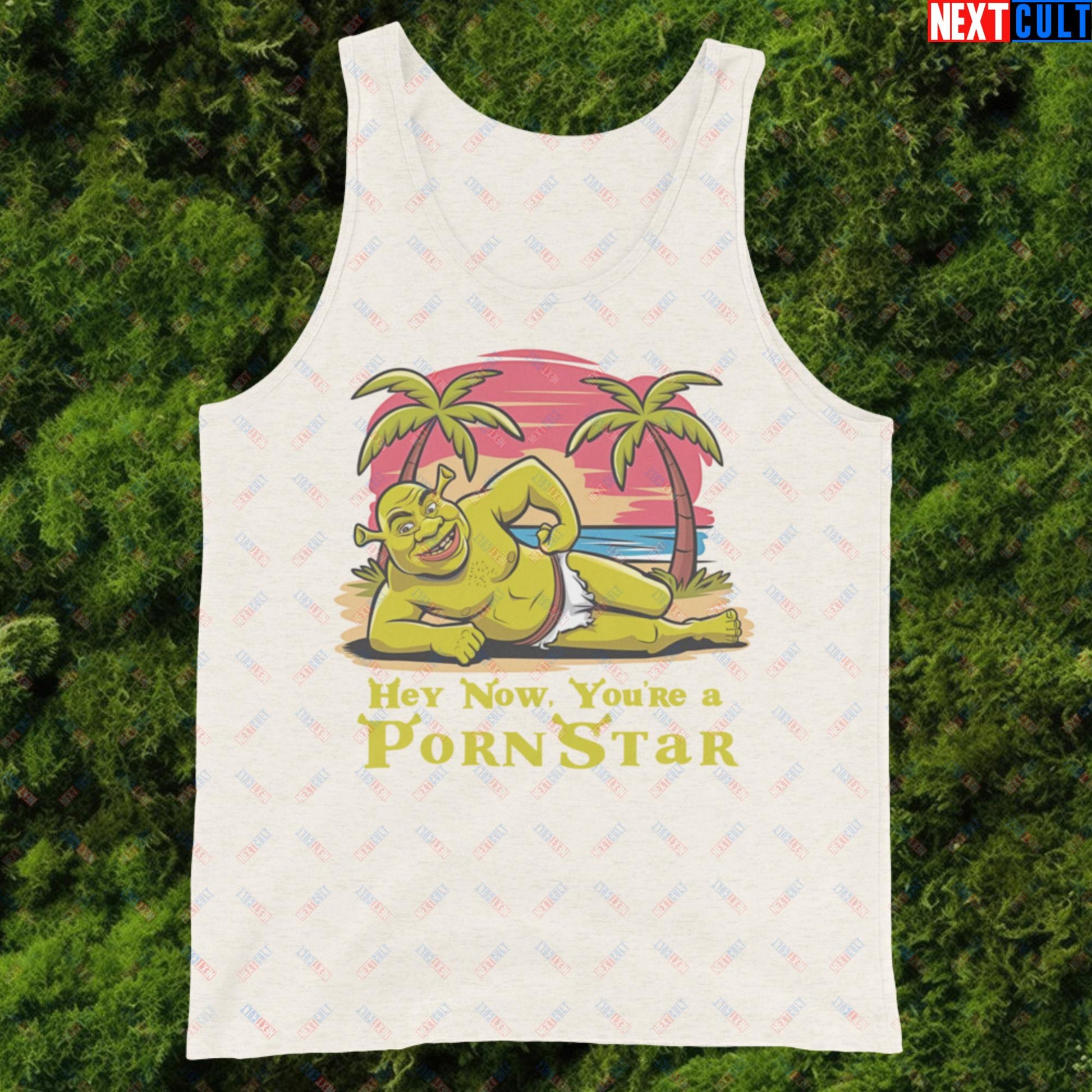 Hey Now, You're a Pornstar Shrek Smash Mouth Funny Meme Cartoon Tank Top Next Cult Brand