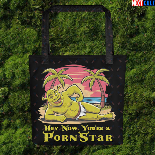 Hey Now, You're a Pornstar Shrek Smash Mouth Funny Meme Cartoon Tote bag Default Title Bags Movies Shrek Next Cult Brand