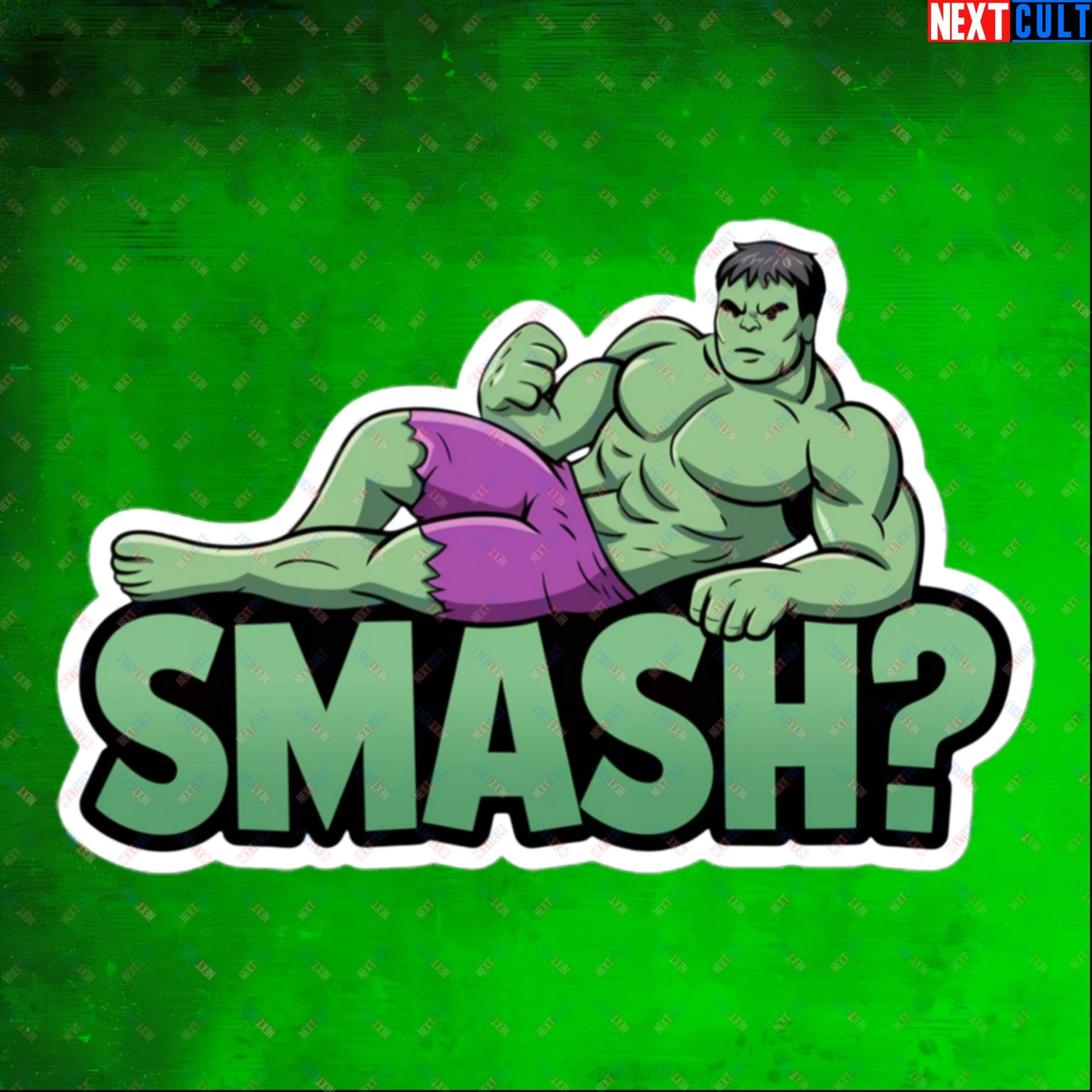 Hulk Smash? Funny Sexy Hulk Meme Cartoon Bubble-free stickers Next Cult Brand